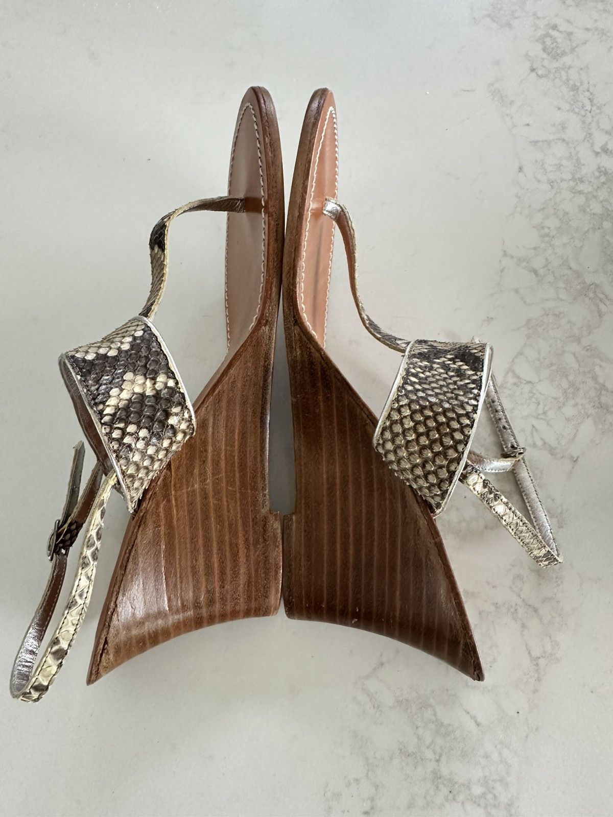 Other IL SANDALO WEDGE SNAKESKIN SANDALS SIZE 39 MADE IN ITALY Size US 9 / IT 39 - 5 Thumbnail