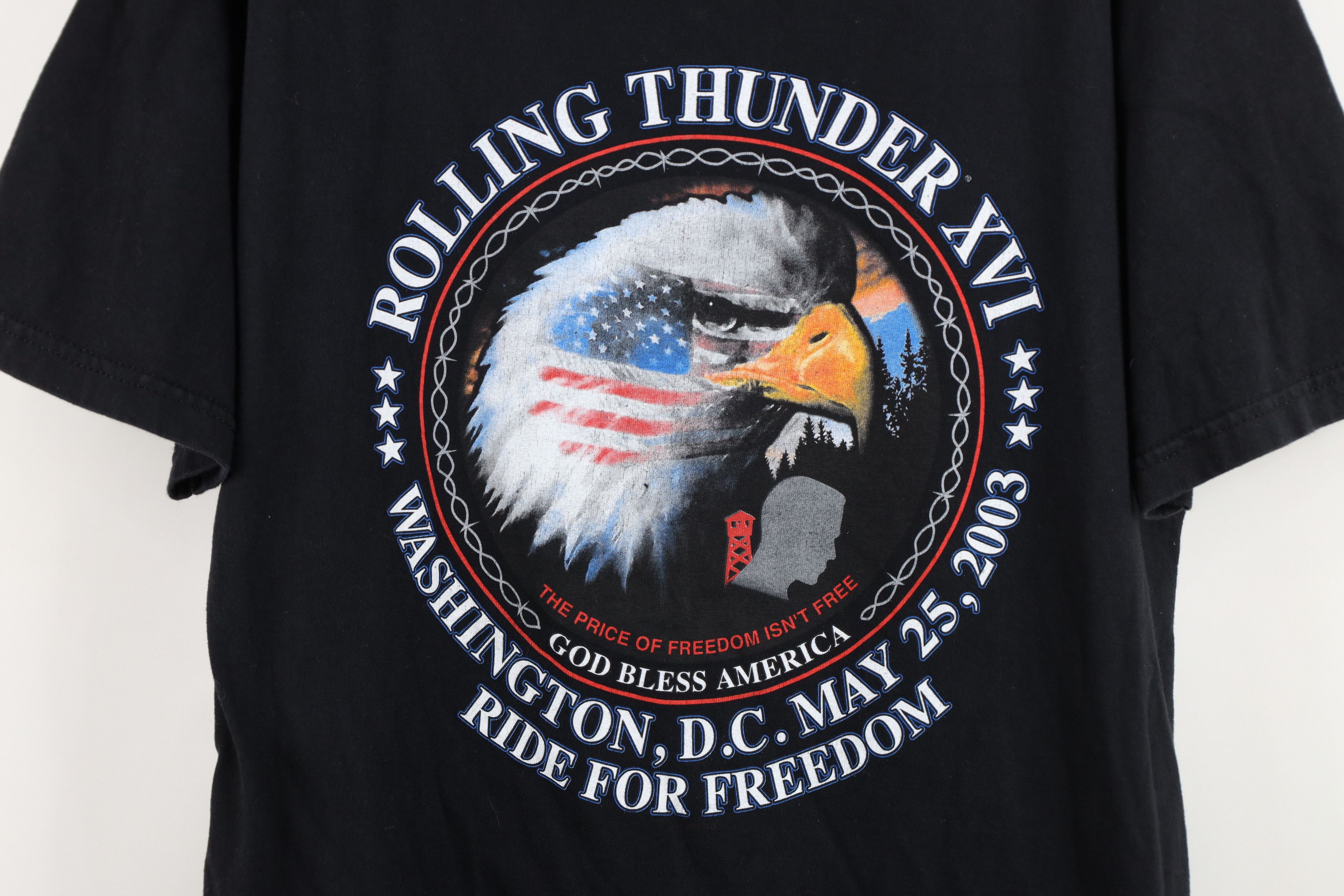 Harley Davidson Vintage Y2K 2003 Harley Davidson Thunder Eagle T-Shirt USA Size US XL / EU 56 / 4 - 4 Thumbnail