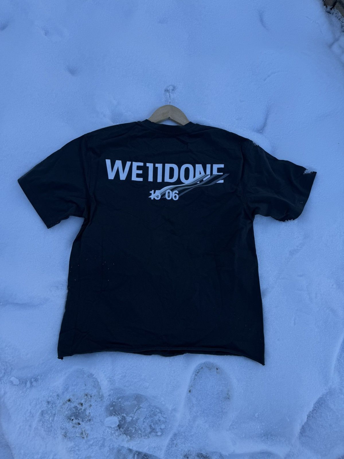Japanese Brand × WE11DONE We11DONE big logo dark gray t-shirt tee Size US S / EU 44-46 / 1 - 3 Thumbnail