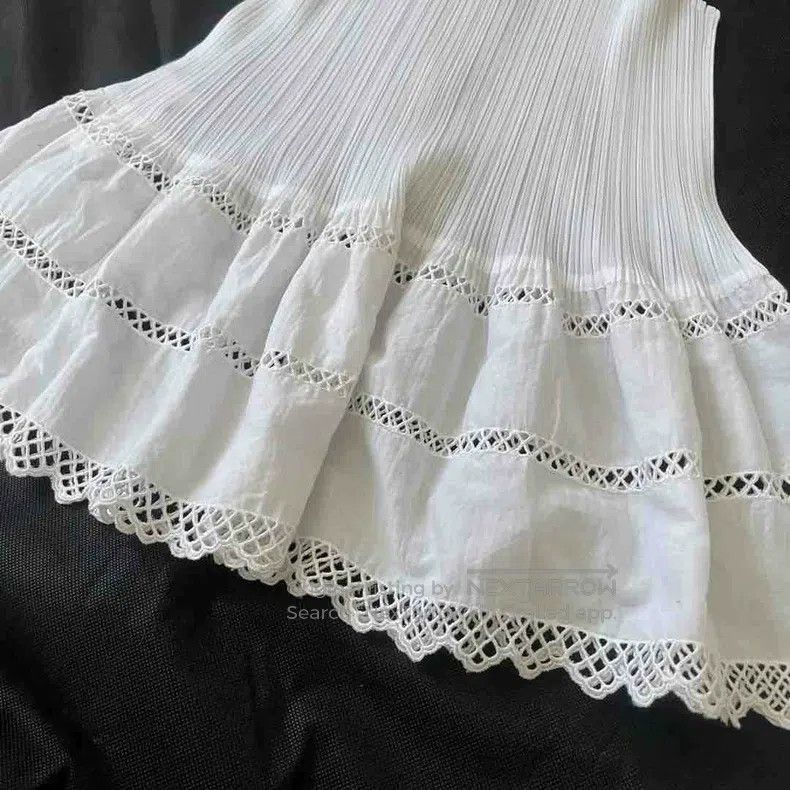 Issey Miyake Issey Miyake White Lace Sleeveless Vest Size L / US 10 / IT 46 - 6 Thumbnail