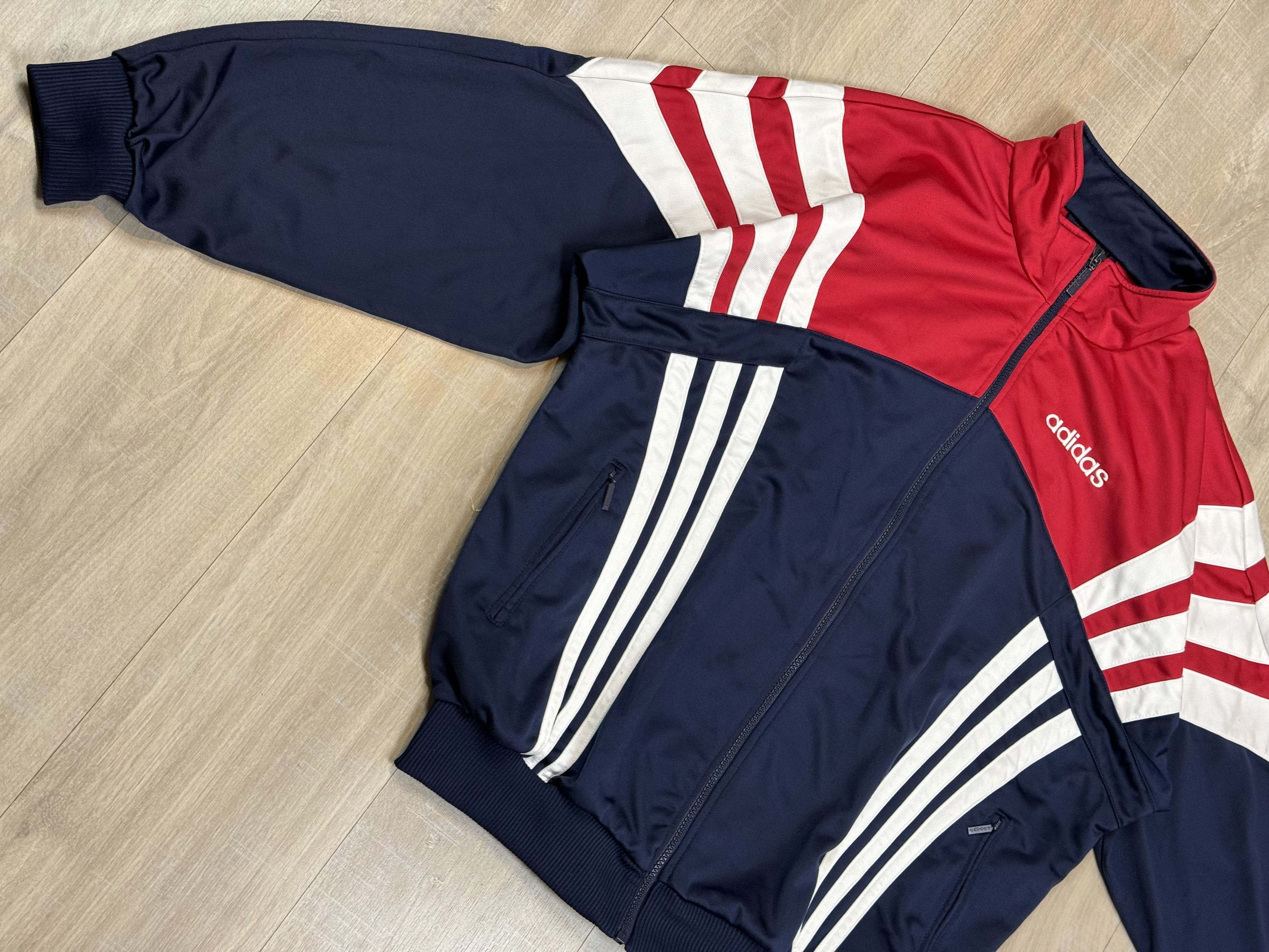 Adidas 90s Adidas Track Jacket Stripes Size L Size US L / EU 52-54 / 3 - 3 Thumbnail