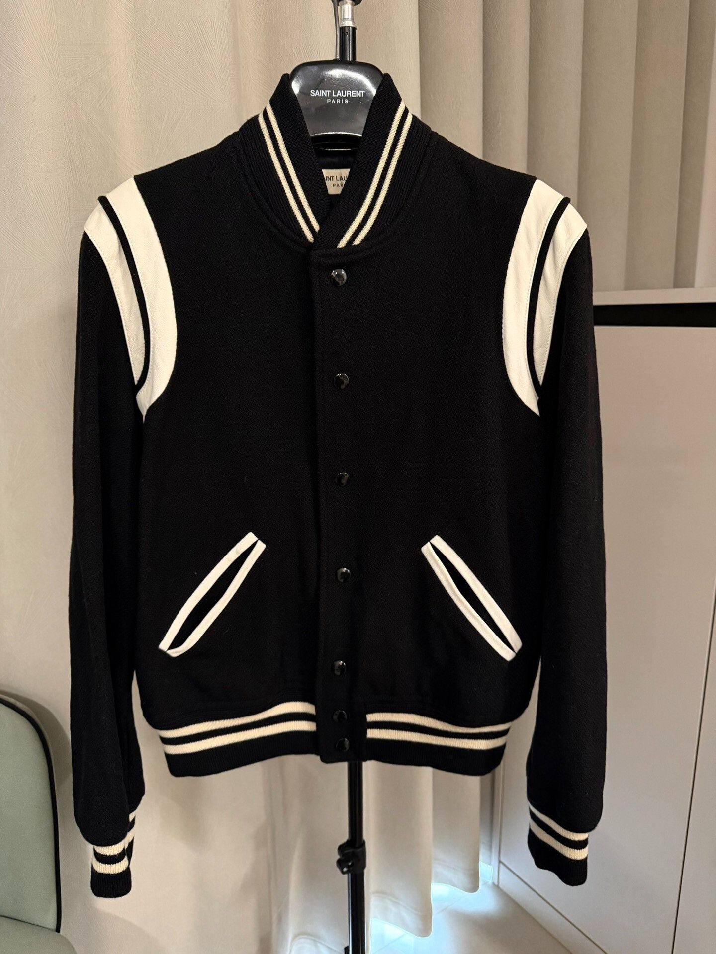 Saint Laurent Paris Saint Laurent 2017FW Black and White Bomber Jacket Size US M / EU 48-50 / 2 - 1 Thumbnail