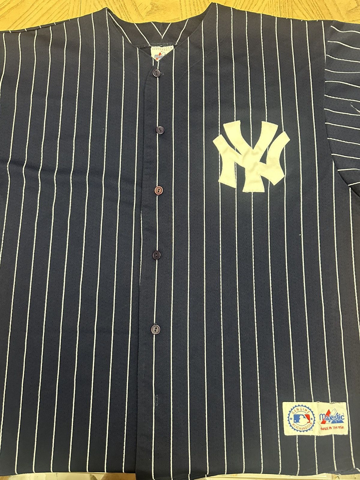 Majestic vintage 1990s Majestic New York Yankees pinstripe Size US XXL / EU 58 / 5 - 1 Thumbnail