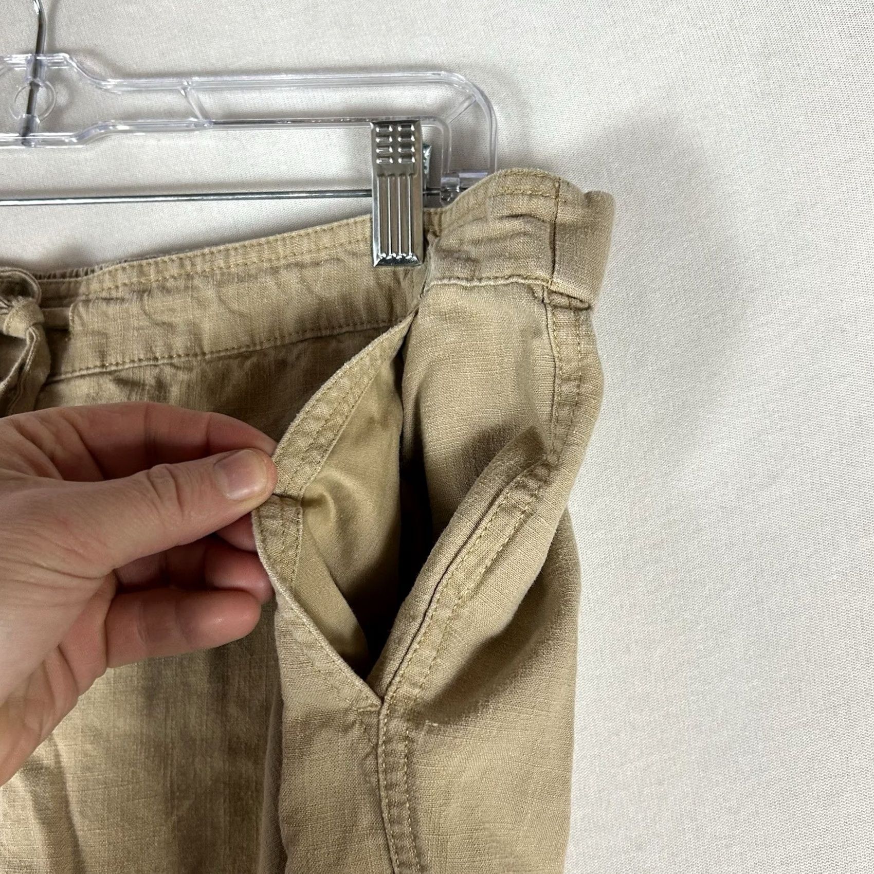J.Crew J. Crew Linen Blend Casual Pants Womens Large Brown Tan Drawstring Yoga Gym Pants Size 36" / US 14 / IT 50 - 7 Thumbnail
