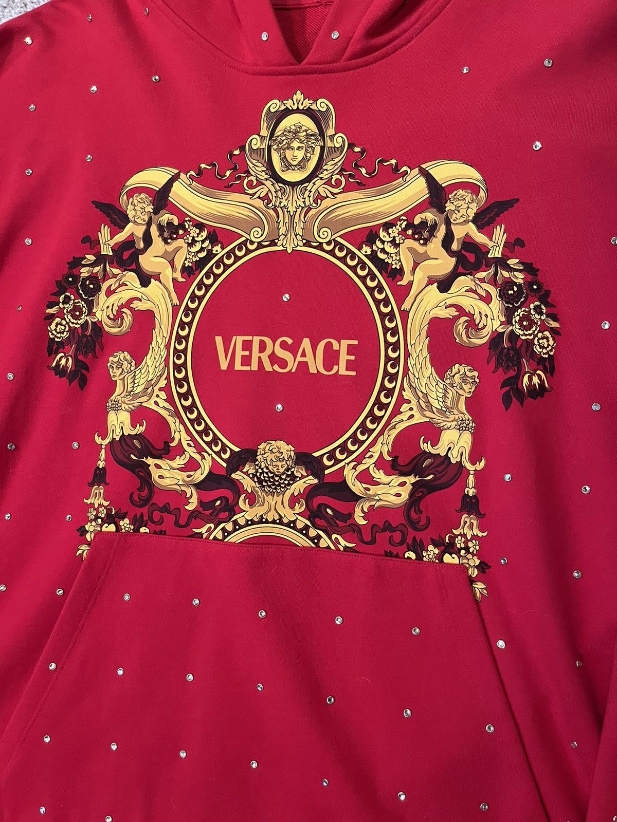 Versace Versace Baroque Crystal Grid Hoodie Size US XL / EU 56 / 4 - 4 Thumbnail