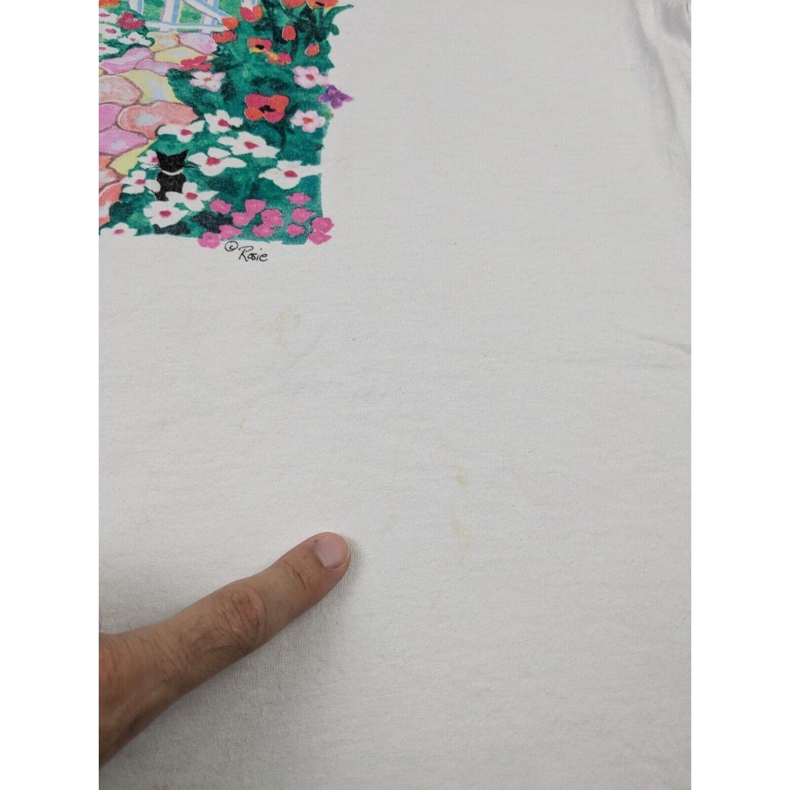Other Vrg Fabric Art Cat Garden Floral Art T Shirt USA Rosie 90s Size US XL / EU 56 / 4 - 5 Thumbnail