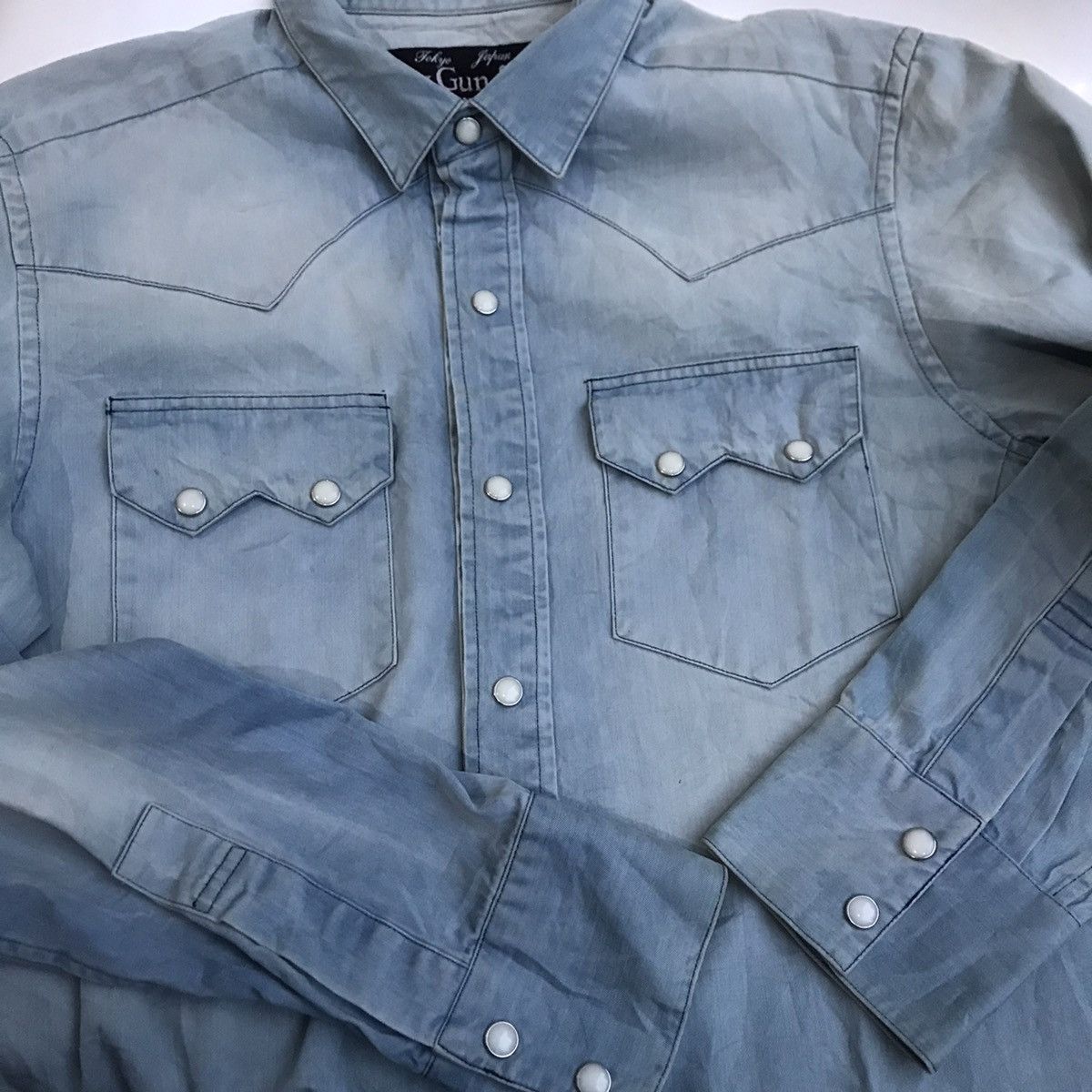 Cowboy Equipment × If Six Was Nine × Japanese Brand Vintage Slowgun Japan Ranchwear Cowboy Shirt Size M denim Size US S / EU 44-46 / 1 - 15 Thumbnail