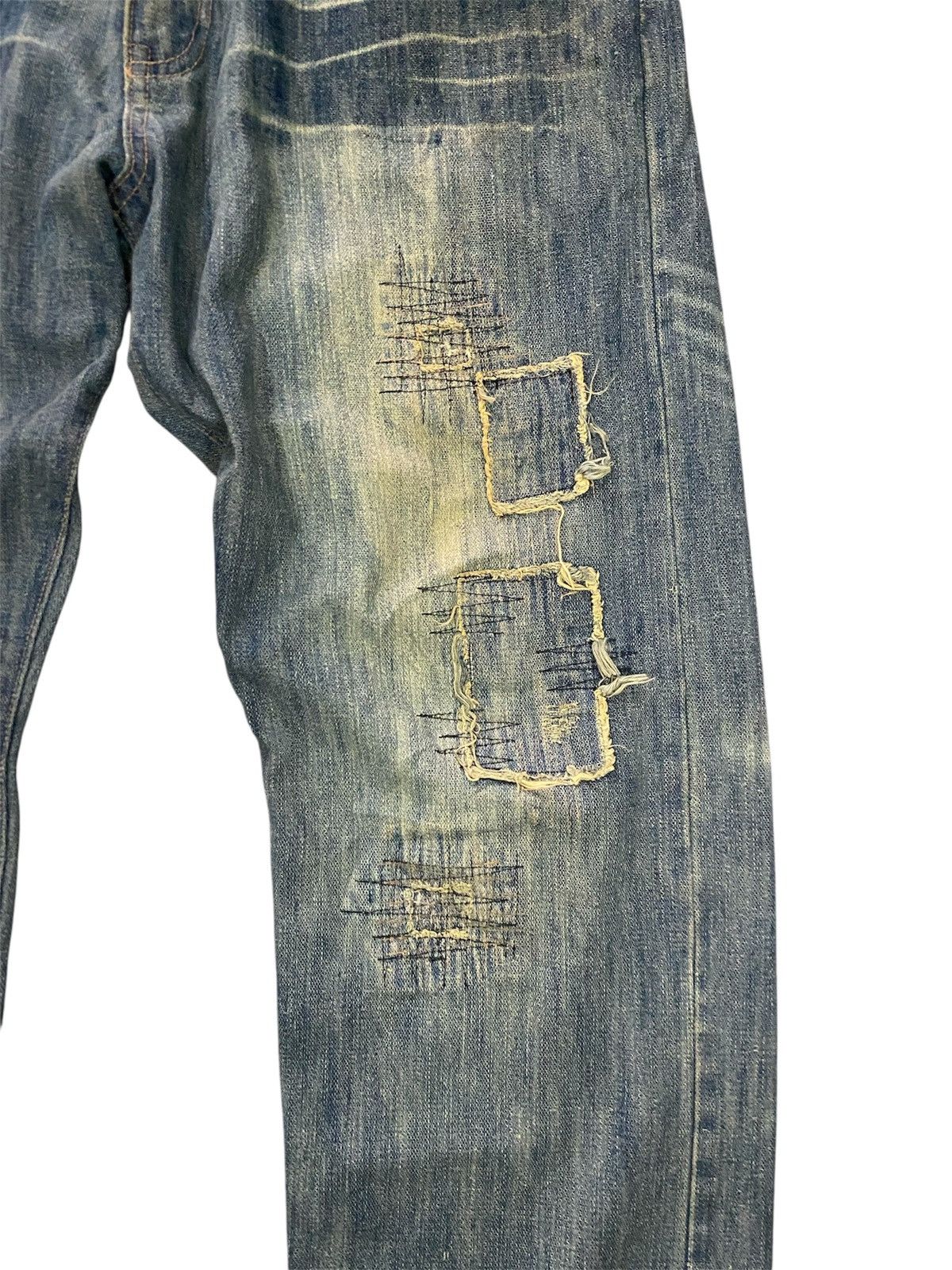 If Six Was Nine 🔥 HOT🔥 DISTRESSED PatchWk Boro Denim Avant Garde Punk Gothic Size US 34 / EU 50 - 3 Thumbnail