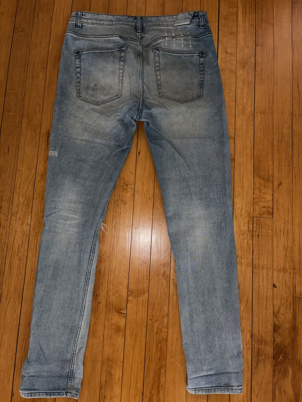 Ksubi Ksubi Chitch Philly Blue Distressed Jeans Size US 33 - 4 Thumbnail