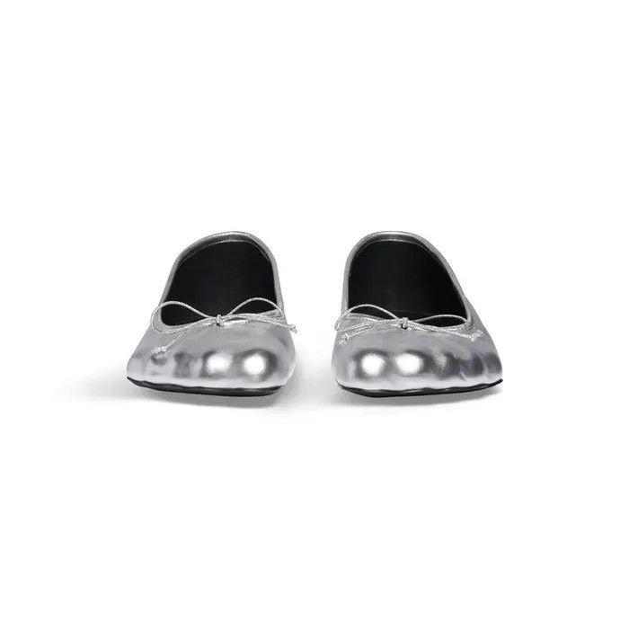 Balenciaga o1in1g0326 Anatomic Ballerinas Metallized in Silver Size US 8 / IT 38 - 3 Thumbnail