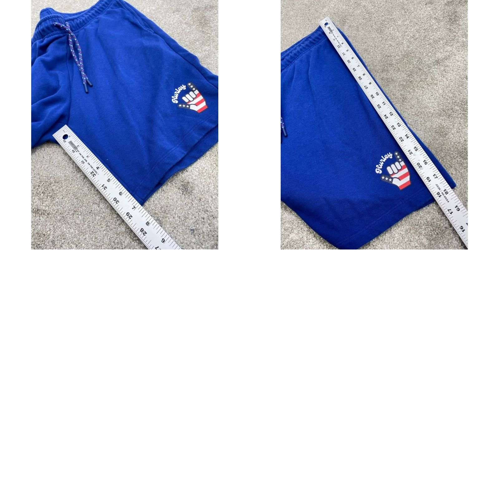 Hurley Hurley Sweat Shorts Men’s 32x7 Blue Fleece Drawstring Pockets Hang Ten Logo 5618 Size US 32 / EU 48 - 9 Thumbnail