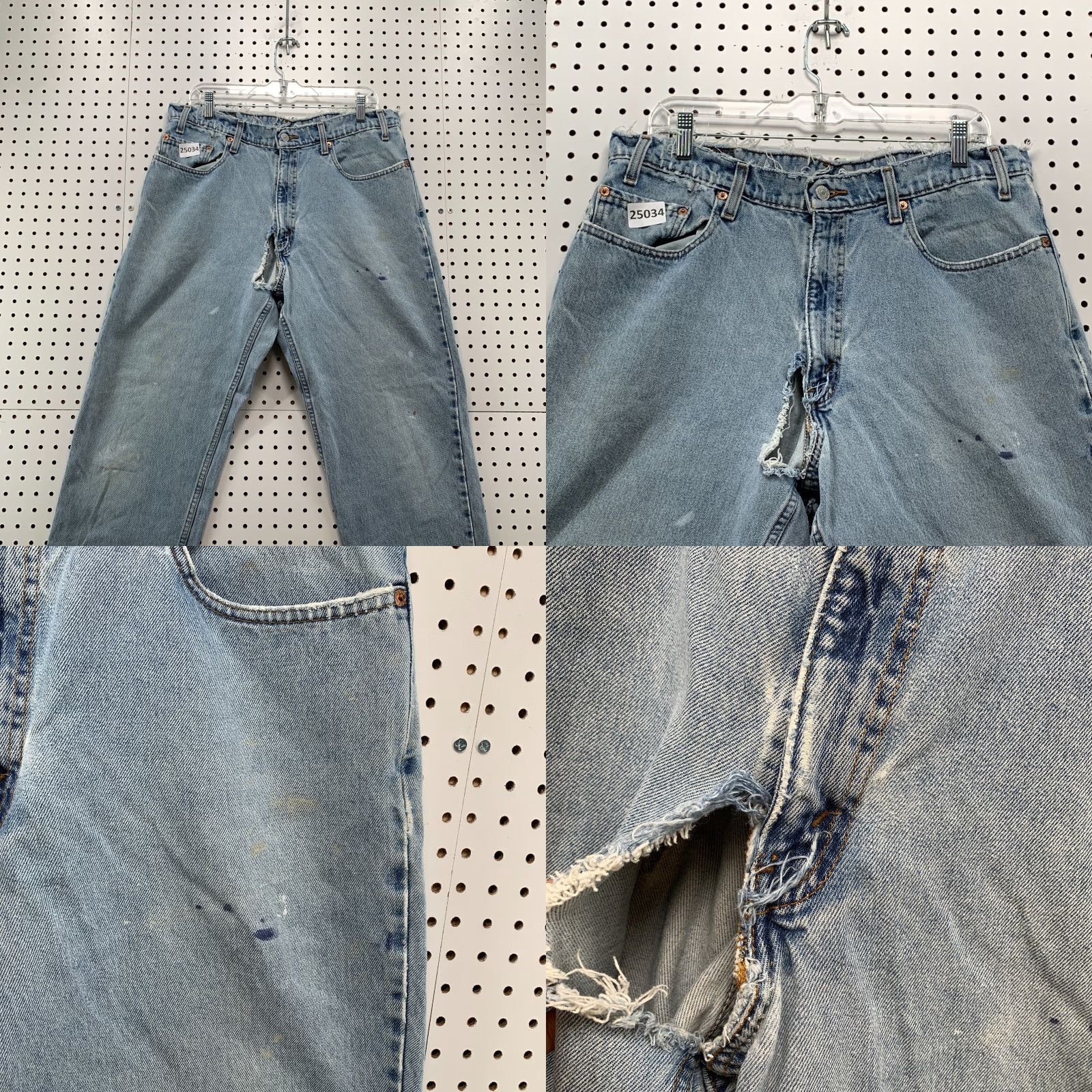 Levi's VINTAGE Levi's 550 Jeans Relaxed Fit Tapered Brown Men's 35x29 DISTRESSED Size US 35 - 8 Thumbnail