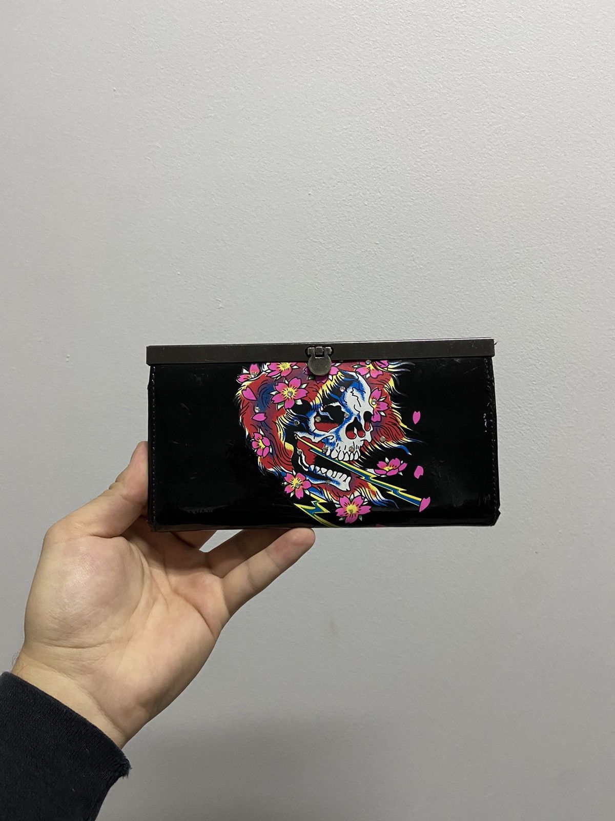 Ed Hardy × Vintage Ed Hardy Vintage Wallet Big Logo Print skull ☠️ flower Size ONE SIZE - 1 Thumbnail