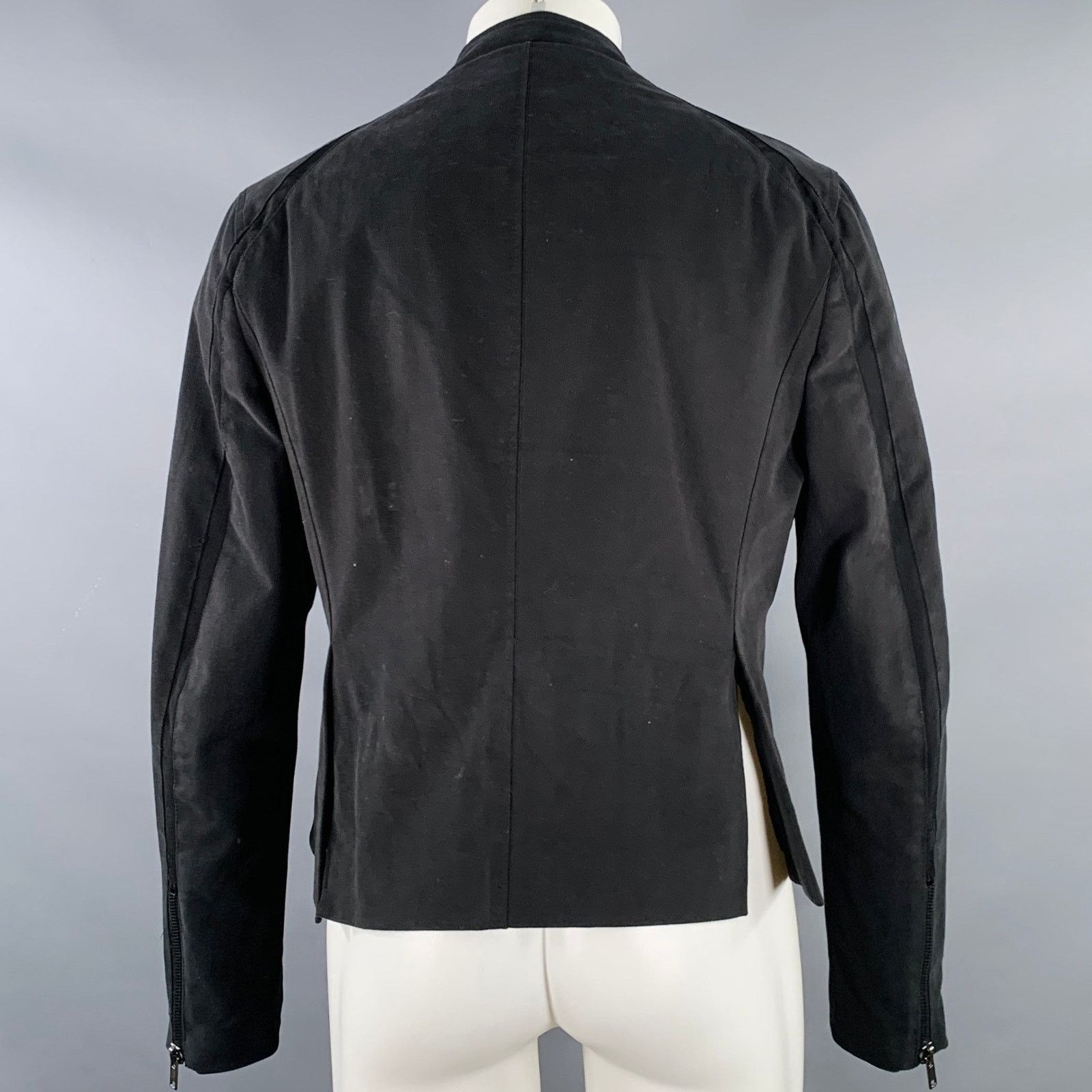 Tom Rebl TOM REBL Size M Black Cotton Blend Motorcycle Jacket Size US L / EU 52-54 / 3 - 4 Thumbnail