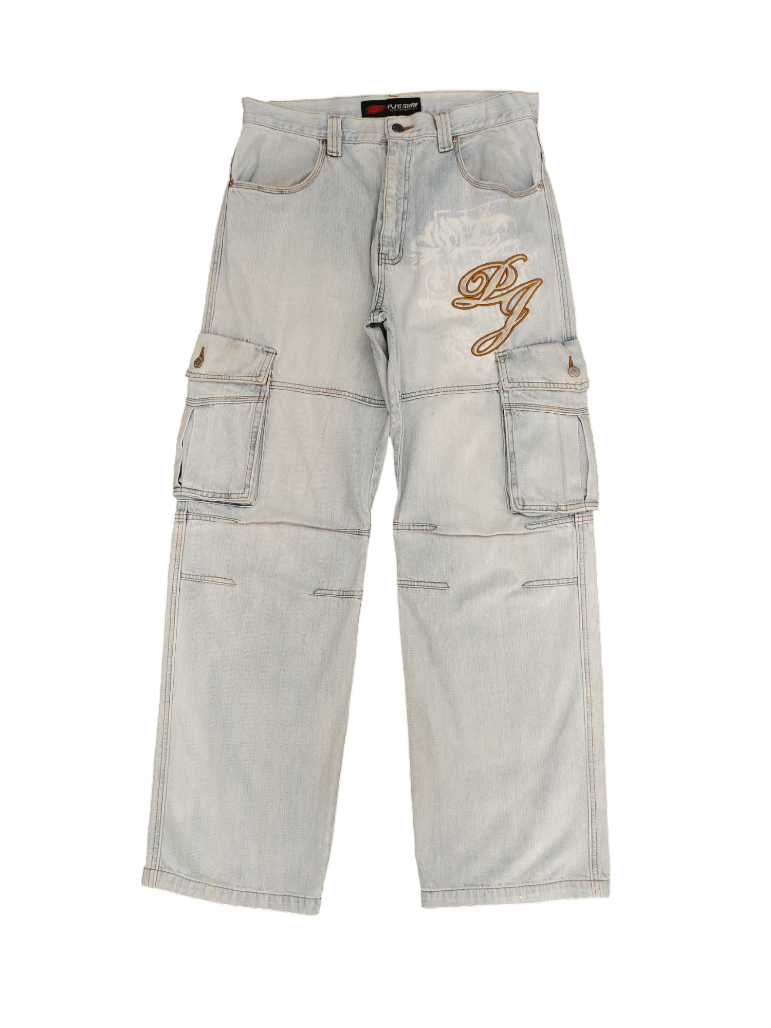 JNCO Baggy Jeans PJ Surf Light Wash Cargo Wide Leg Denim Y2k Jnco Size US 34 / EU 50 - 1 Thumbnail