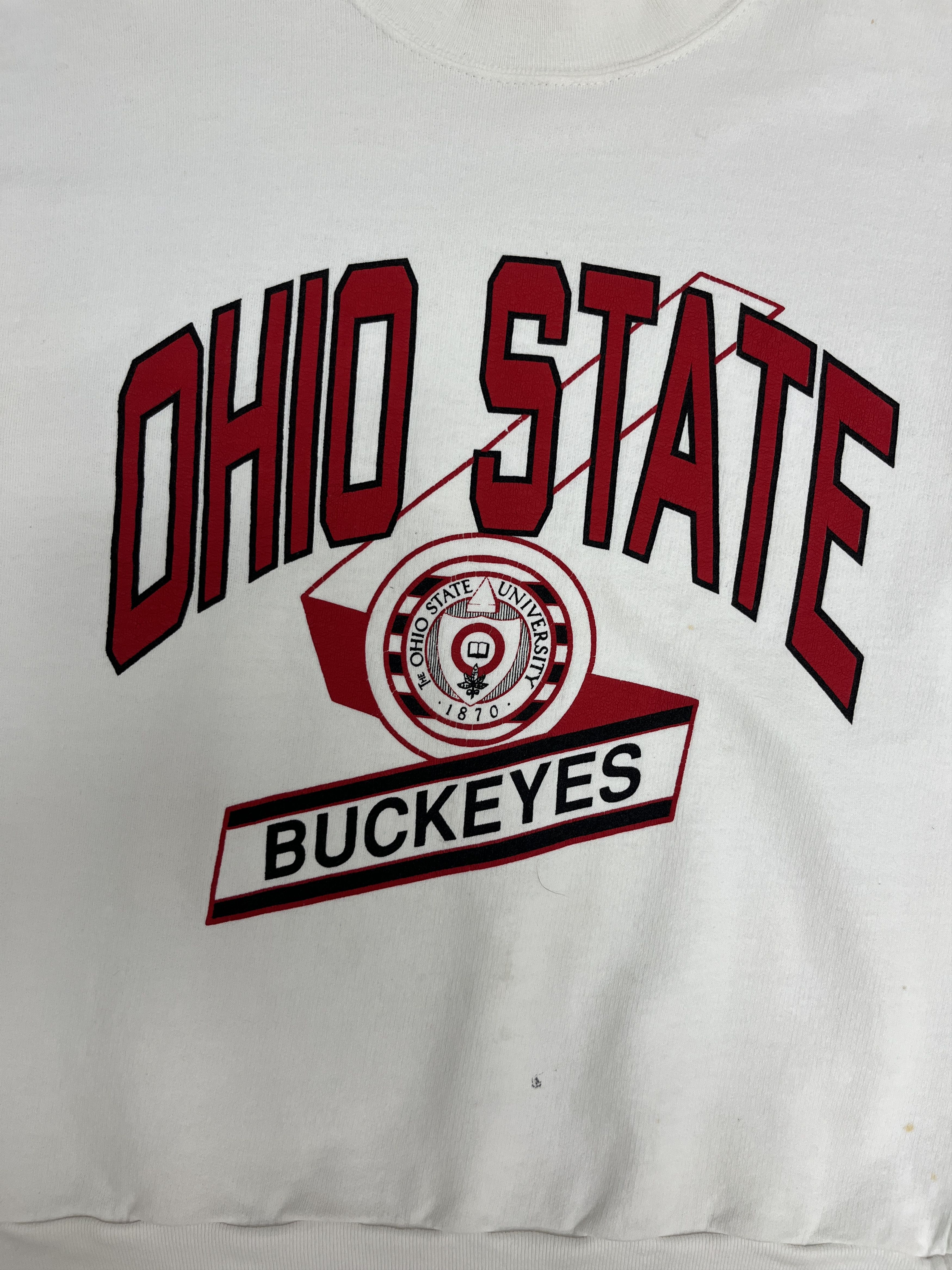 Vintage Ohio State Buckeyes Vintage White Crewneck Sweater Size US M / EU 48-50 / 2 - 2 Thumbnail