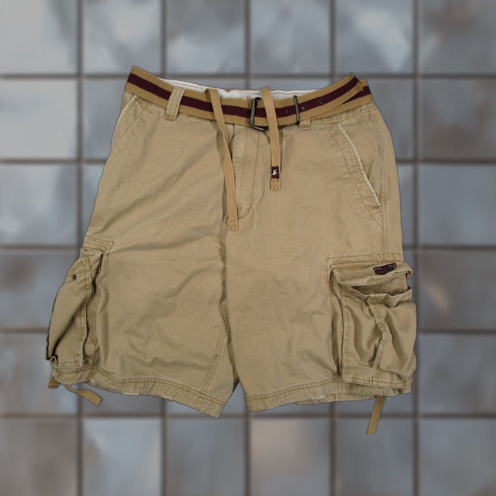 Vintage VINTAGE Aéropostale Cargo Shorts Mens 36 Beige Belted 11" Drawstring Pockets 100% Cotton Size US 36 / EU 52 - 1 Thumbnail
