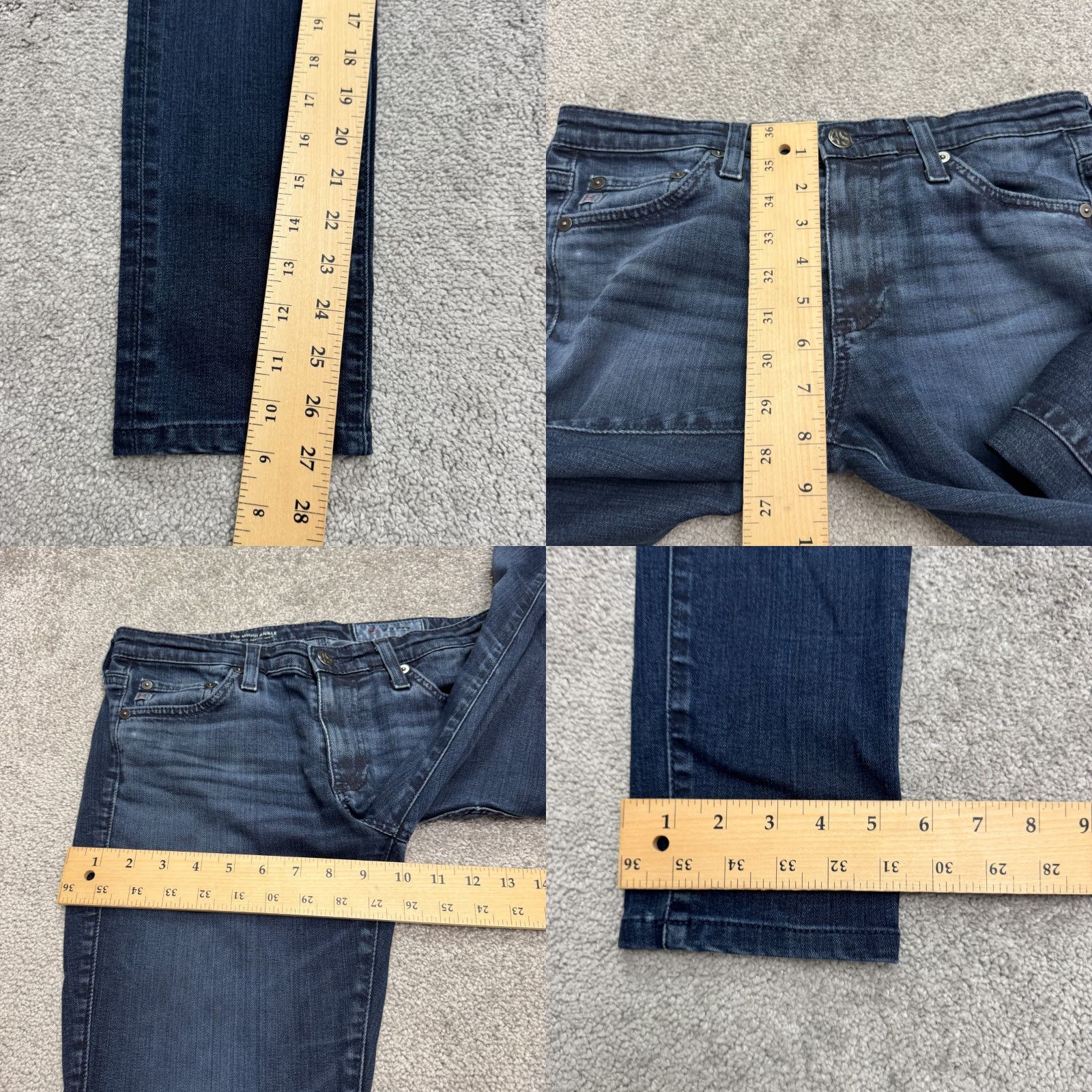 Denime AG Adriano Goldschmied The Middi Denim Jeans Womens 16R Blue Slim Skinny Casual 5-Pocket Design Size 26" / US 2 / IT 38 - 9 Thumbnail