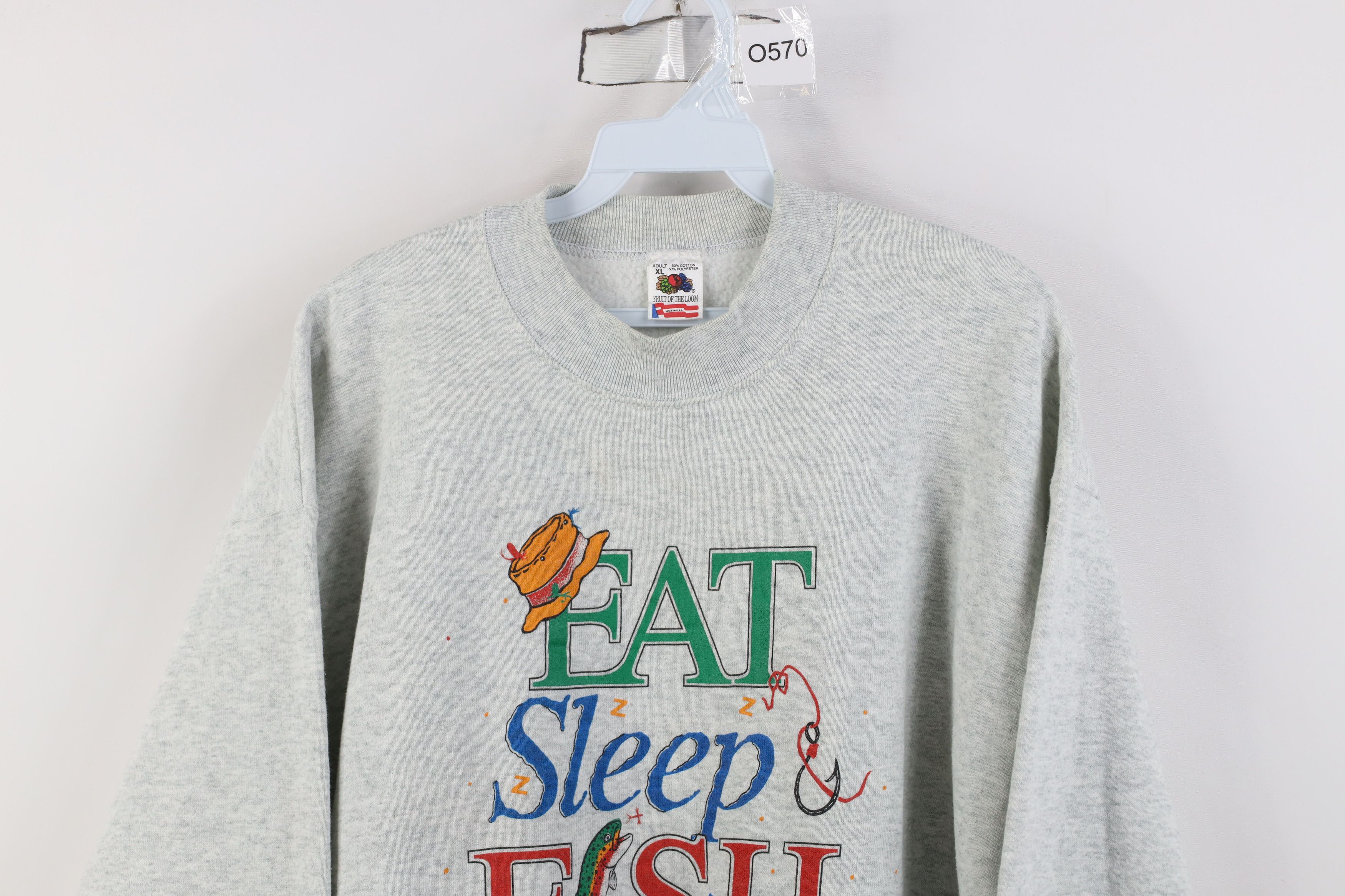 Vintage Vintage 90s Streetwear Crewneck Sweatshirt Heather Gray USA Size US XL / EU 56 / 4 - 2 Thumbnail