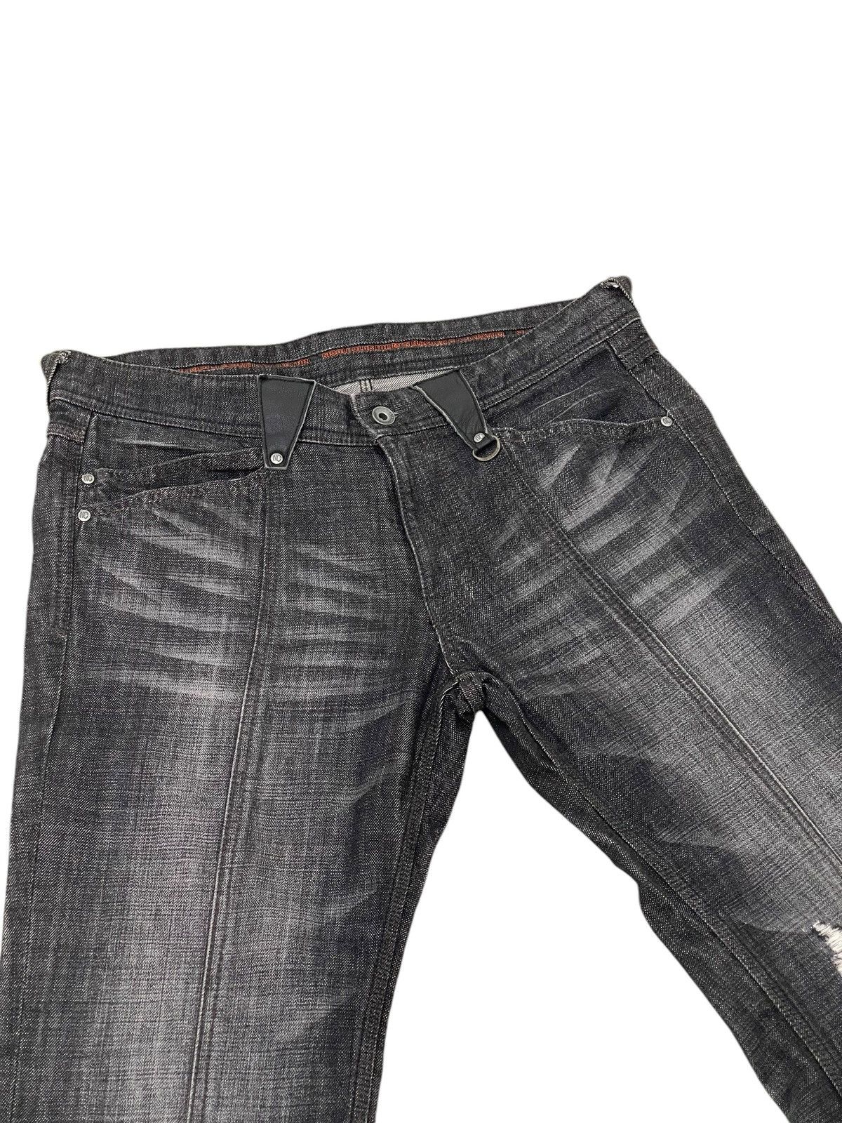 Japanese Brand Flare Jeans Nicole Club Faded Distress Boot Cut 8🟦8 Size US 33 - 8 Thumbnail
