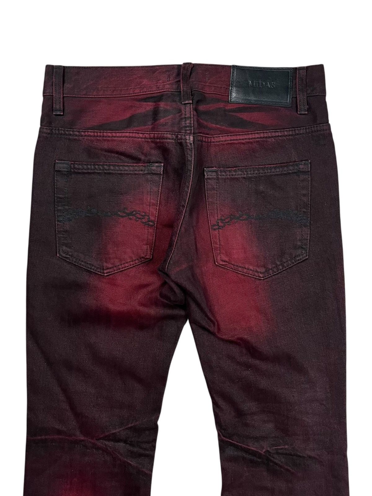 14th Addiction 2000s Midas - Red Blood Flared Denim Size US 29 - 3 Thumbnail
