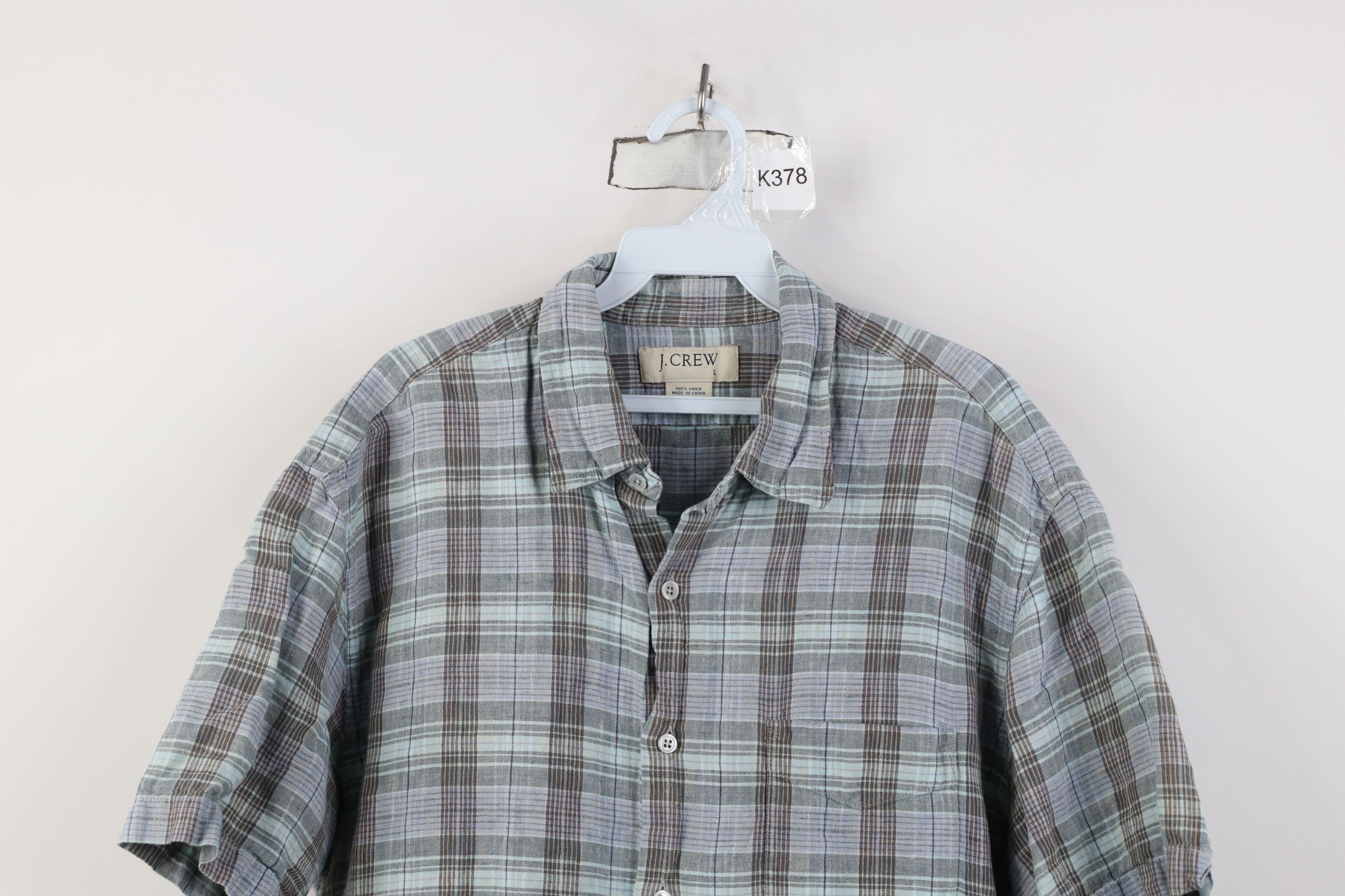 J.Crew Vintage 90s J Crew Short Sleeve Collared Button Shirt Plaid Size US L / EU 52-54 / 3 - 2 Thumbnail