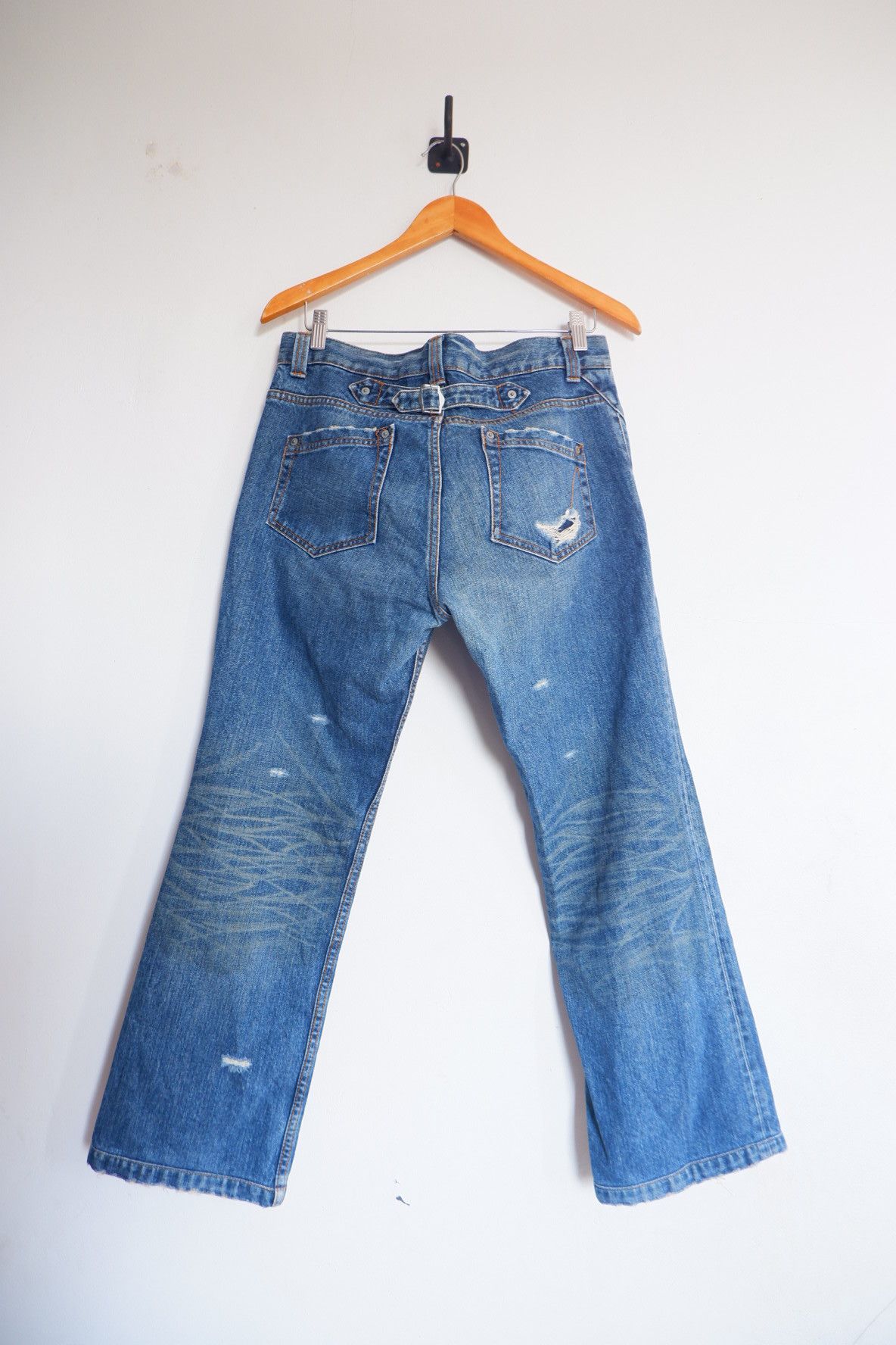 If Six Was Nine Vintage Joseph Homme Distressed Buckle Back Jeans Size US 34 / EU 50 - 2 Thumbnail