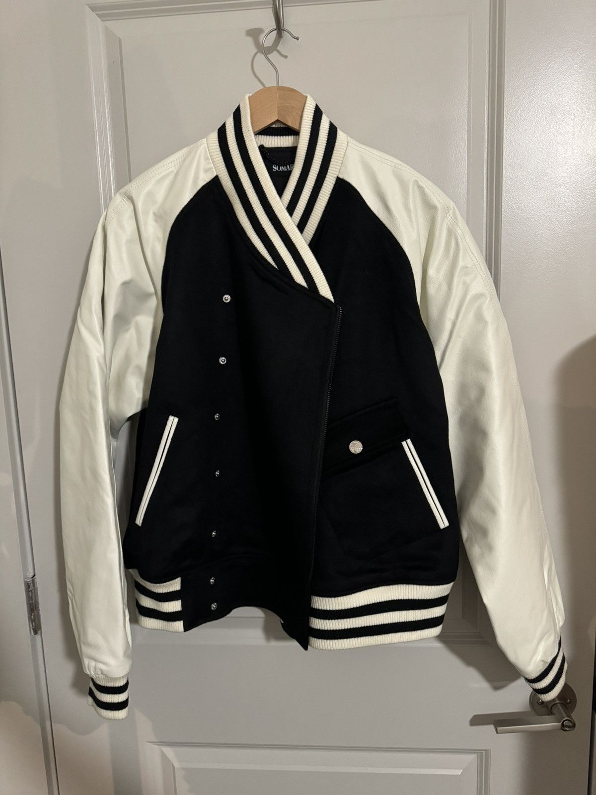 image of Somar Noren Varsity Jacket in Black, Men's (Size Large)