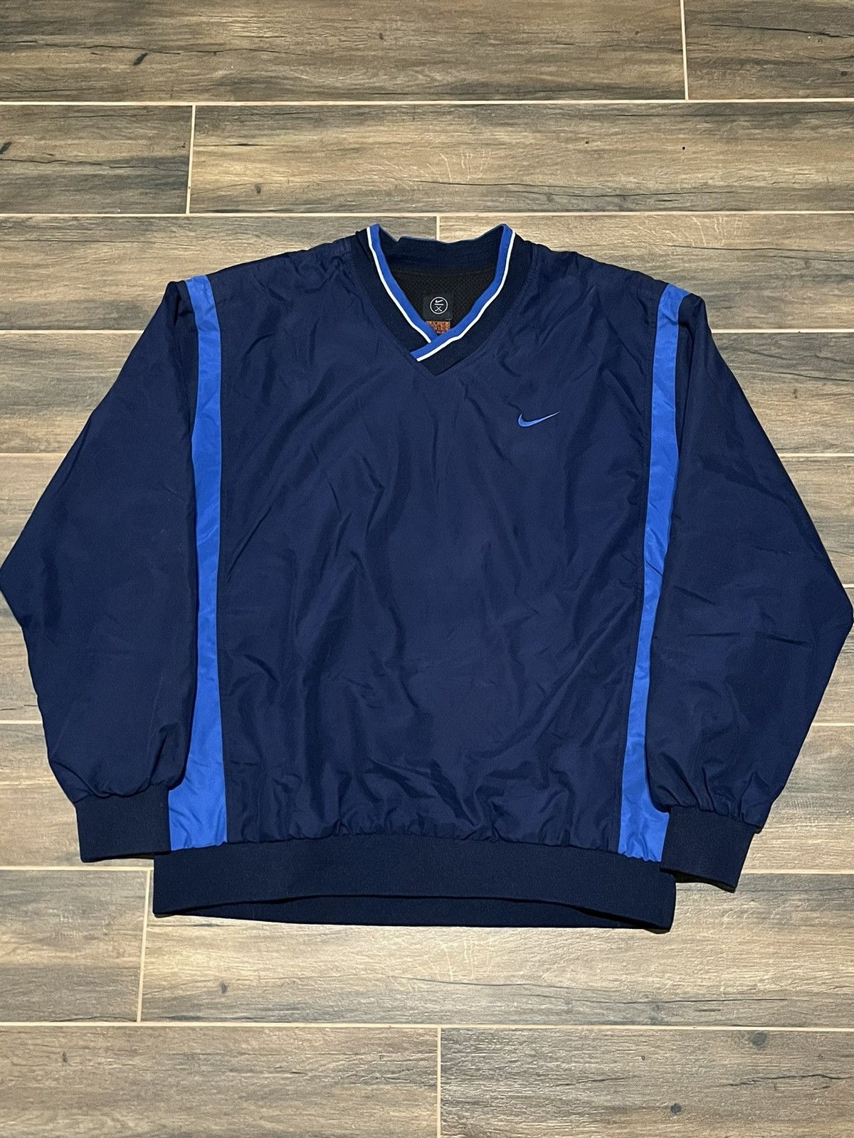 Nike × Vintage Nike y2k Vintage Nylon Baggy Boxy Drill Sweatshirt Size US XL / EU 56 / 4 - 1 Thumbnail
