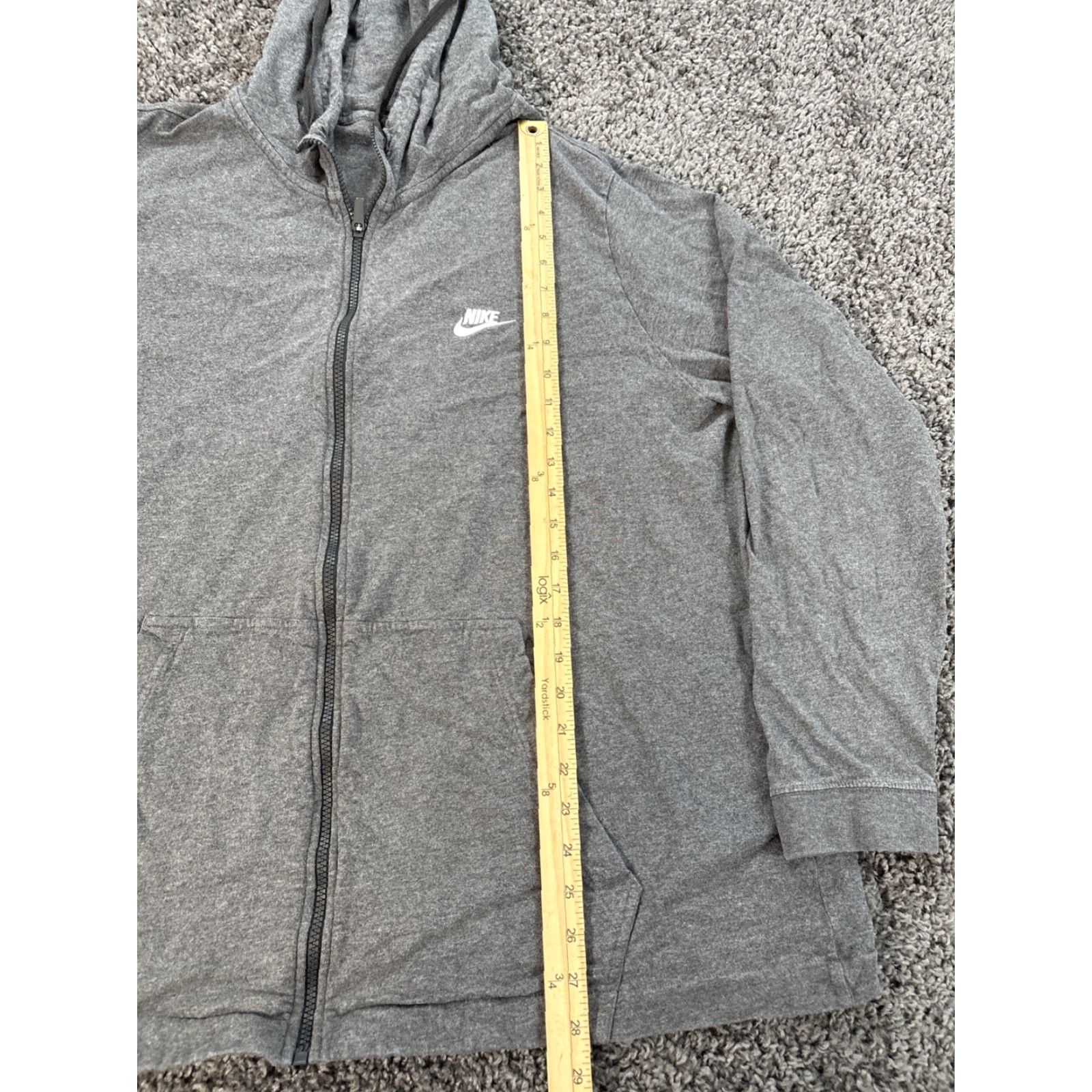 Nike Nike Hoodie Mens 3XL Full Zip Sweatshirt Lightweight Gray Pullover Fleece Zip Size US XXL / EU 58 / 5 - 2 Thumbnail