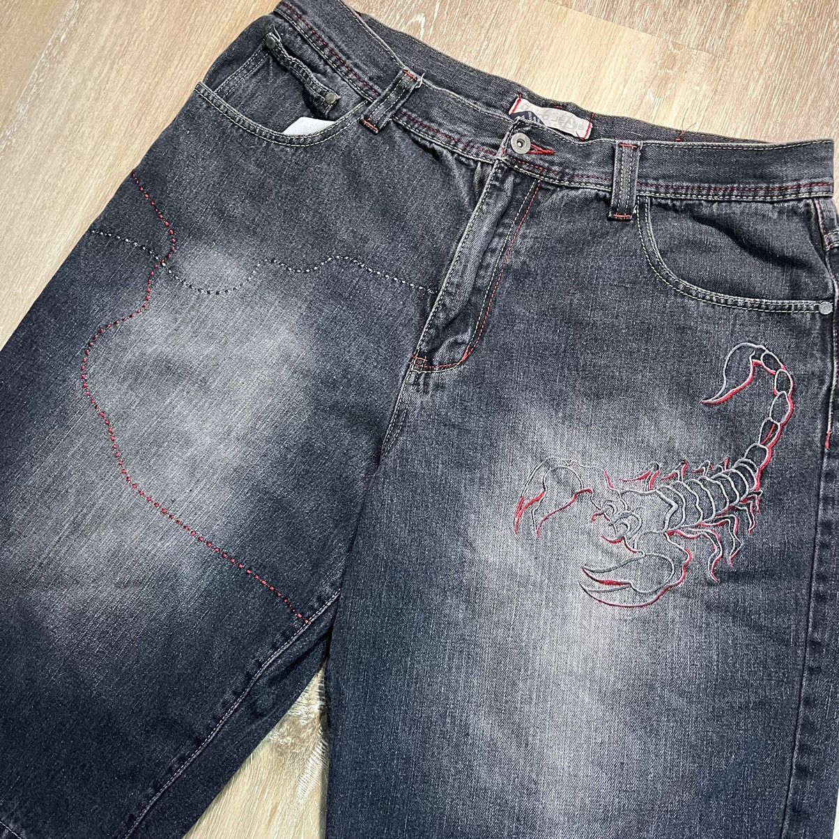 Y2K Paco Black Scorpion Embroidered Jorts