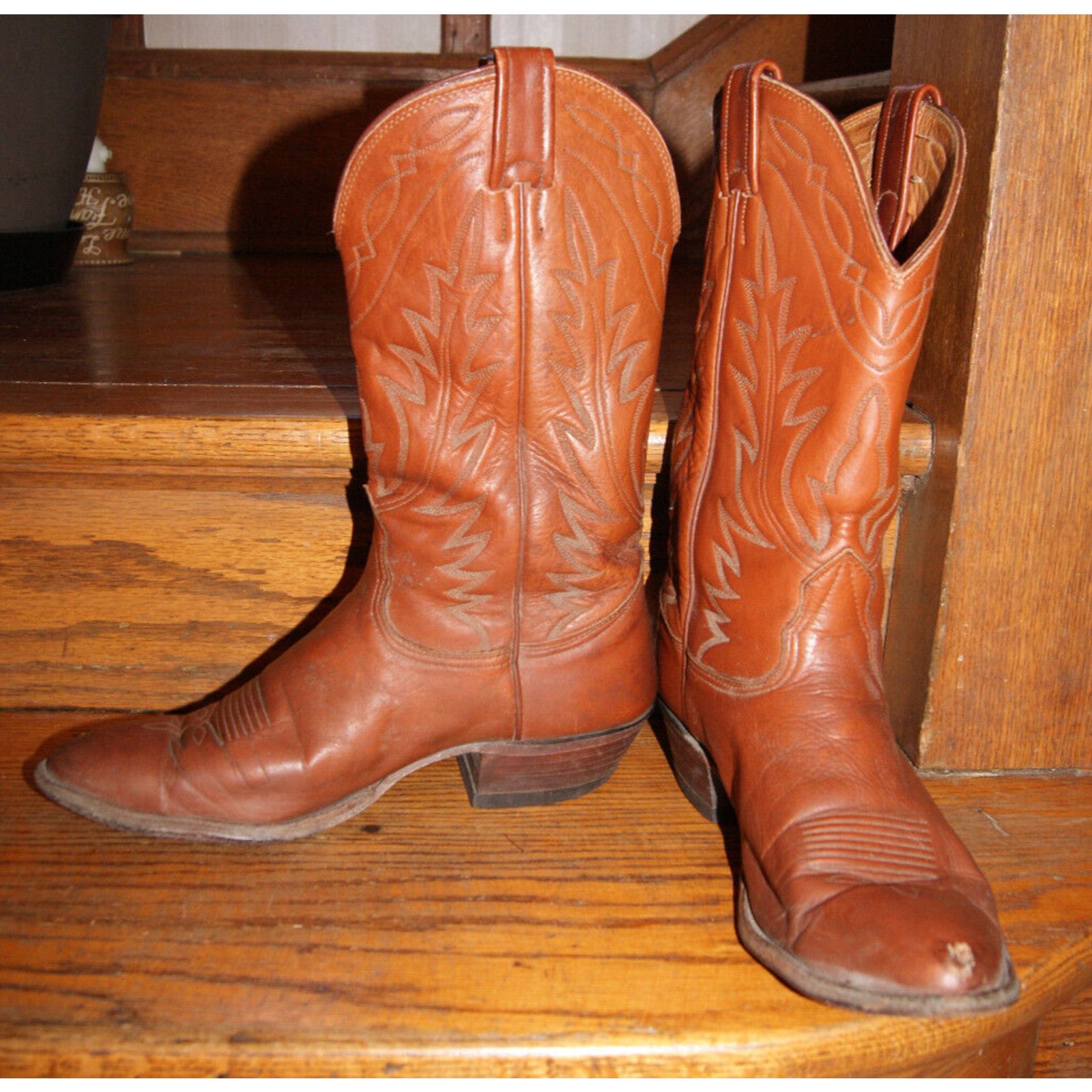 Nocona Boots Nocona Western Cowboy Boots 9 D Brown Redwood Deertan USA Size US 9 / EU 42 - 4 Thumbnail