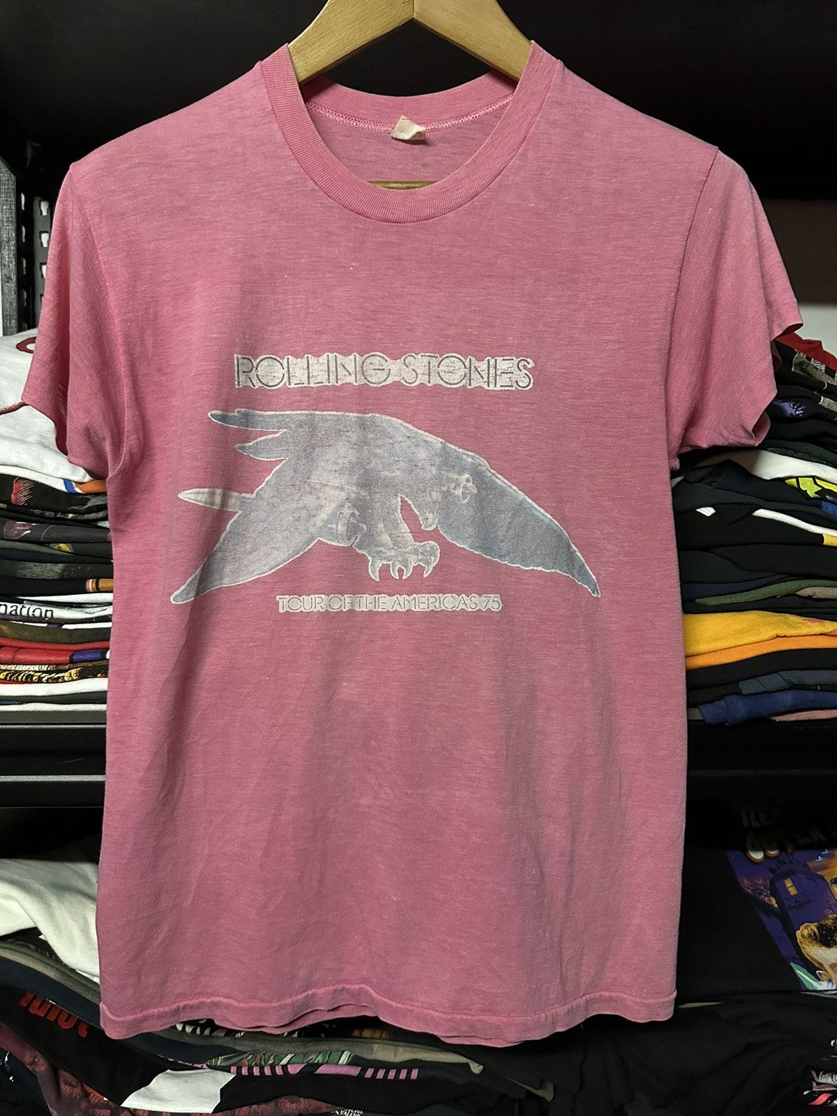 Band Tees × Vintage Vintage 70s Rolling Stones Tour Faded Tee Size US M / EU 48-50 / 2 - 1 Thumbnail
