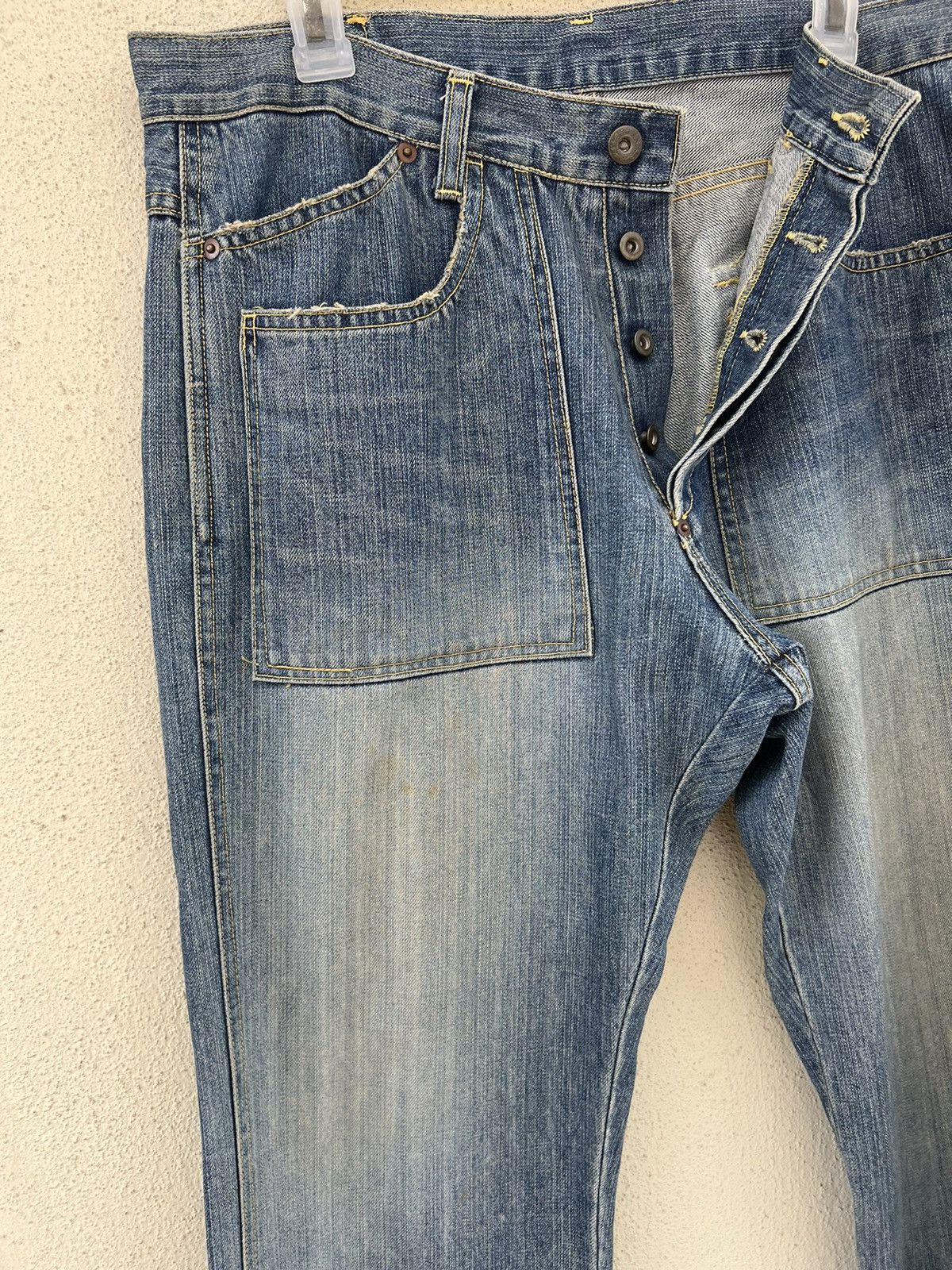 Sandinista MFG VTG 2005 Sandinista Japan Dirty Mud Denim Fatigue Jeans Size US 34 / EU 50 - 7 Thumbnail