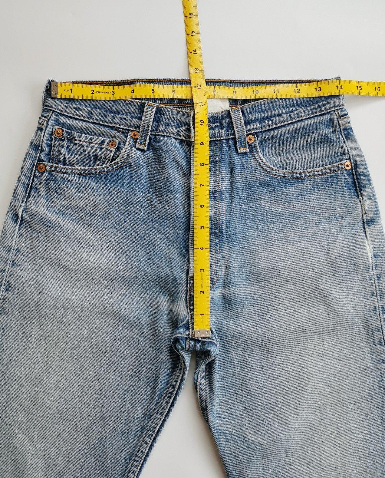 Vintage Vintage 90s Levis 501 Distressed Light Blue Faded Jeans Size US 28 / EU 44 - 11 Thumbnail