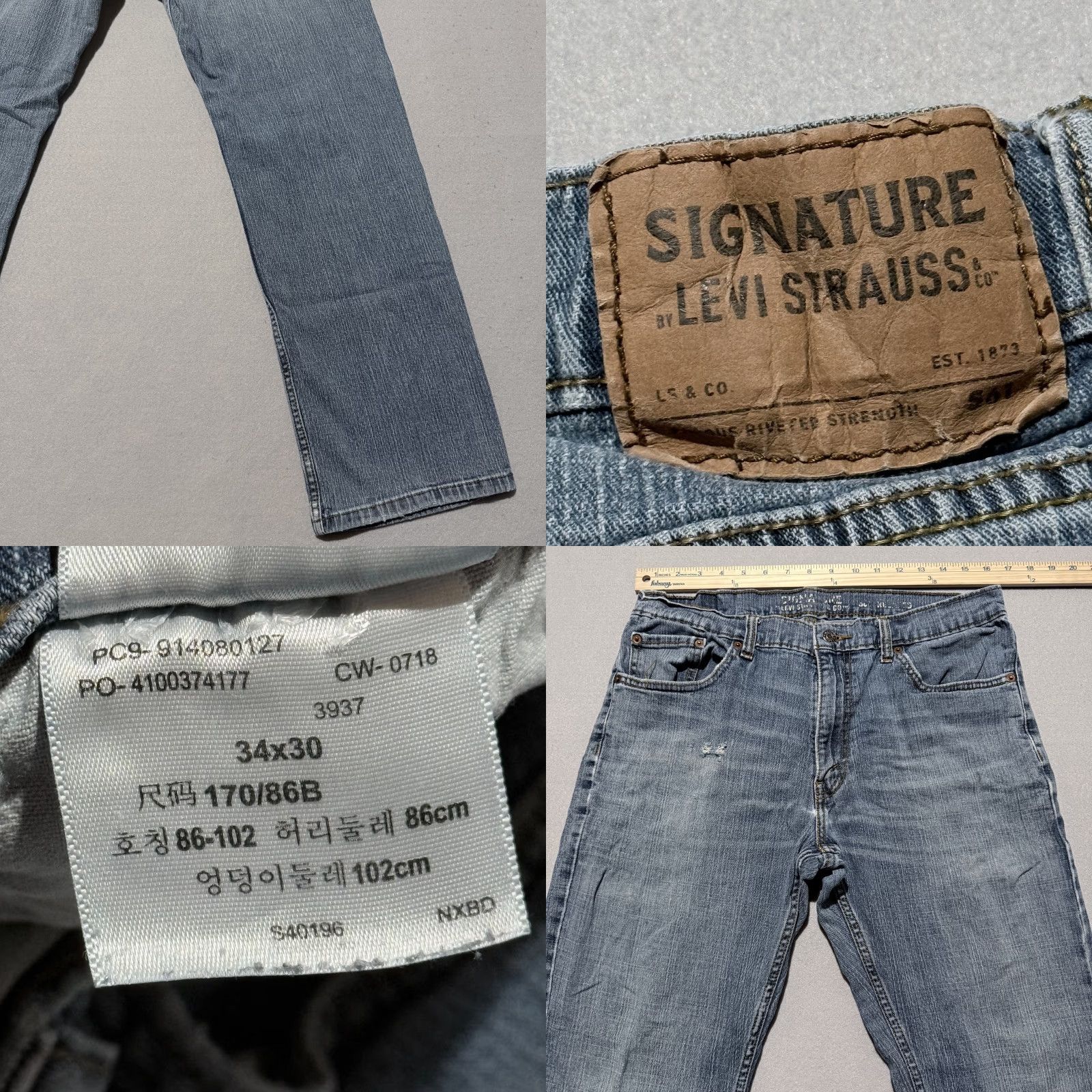 Levi's Signature by Levi Strauss Jeans Men's Denim Mid Rise Relaxed Straight - 34x30 Blue • 5-Pocket Design • Button, Zip Closure Size US 34 / EU 50 - 8 Thumbnail