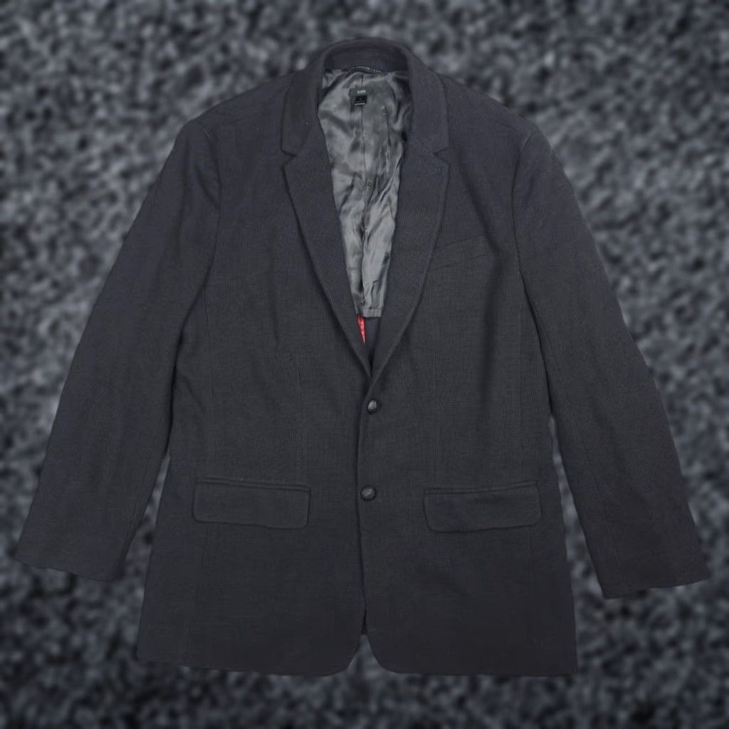 John Varvatos John Varvatos USA Blazer Jacket Men Large 42 Gray LUXE Textured Cotton Blend Regular Single-Breasted Two-Button Sports Coat Size 42R - 1 Thumbnail