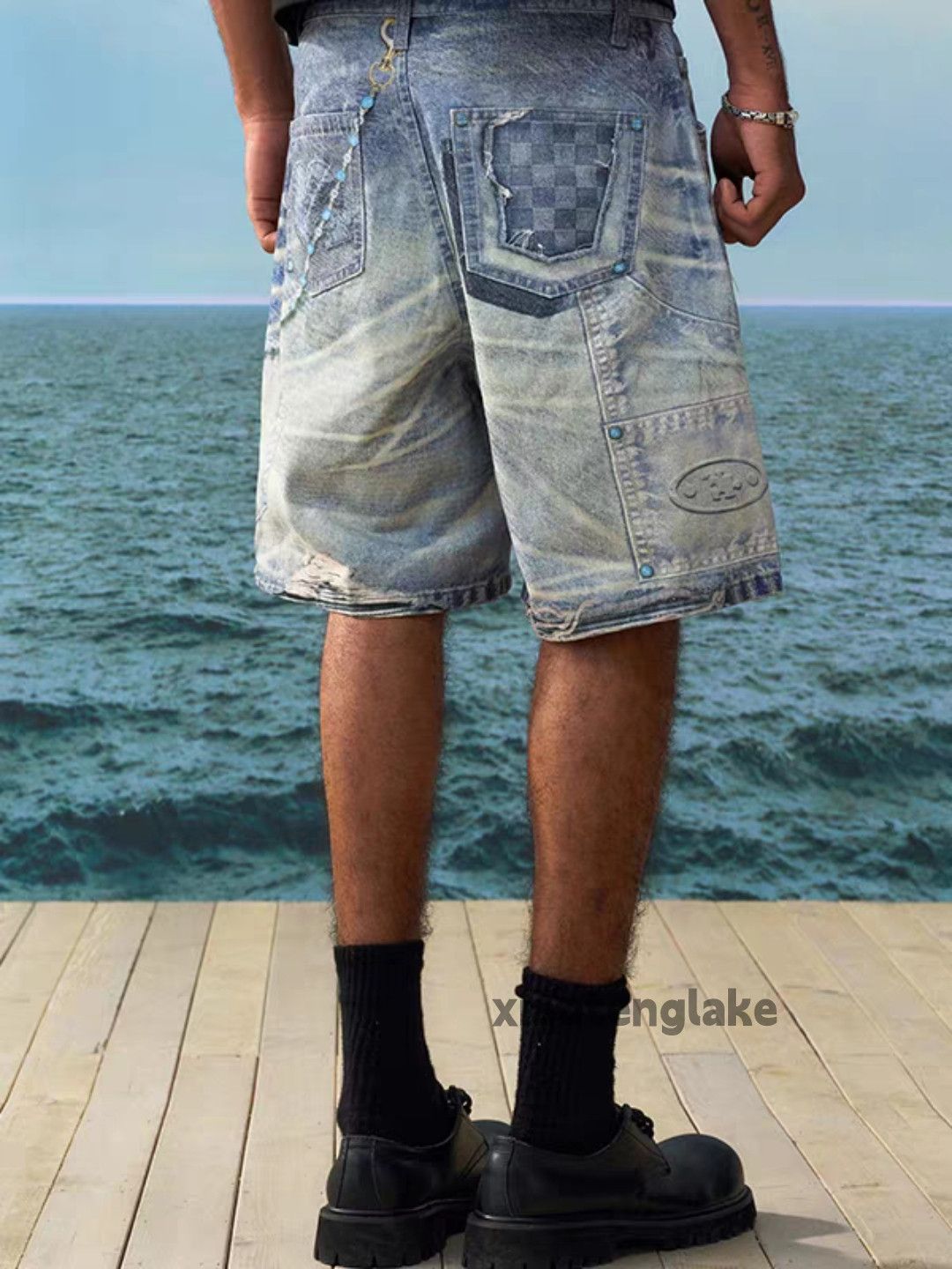 Designer × Japanese Brand × Vintage Unisex utility punk digital print carpenter work shorts Size US 34 / EU 50 - 5 Thumbnail