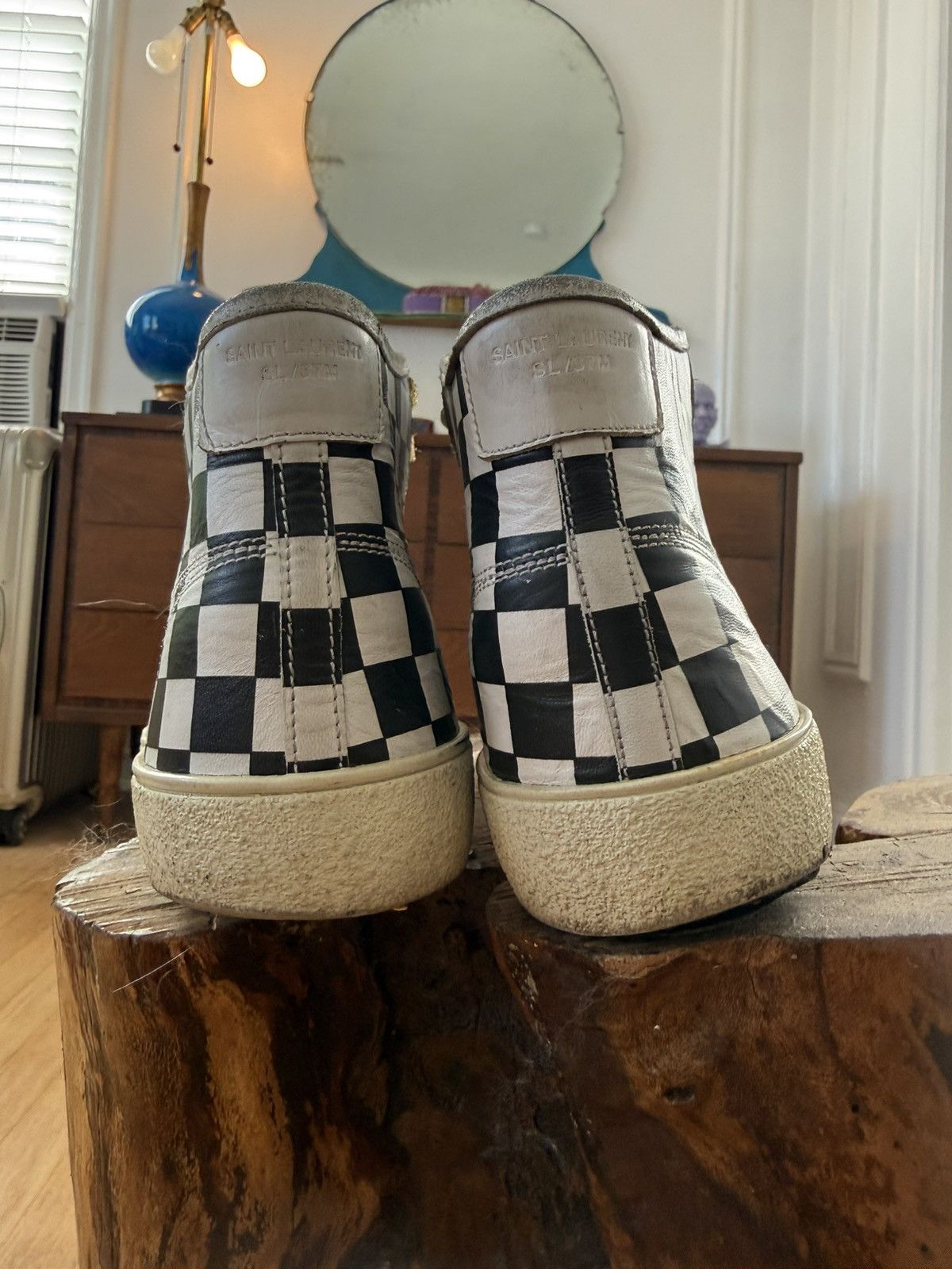 Saint Laurent Paris Saint Laurent SS16 Checkered High Tops Size US 9.5 / EU 42-43 - 4 Thumbnail