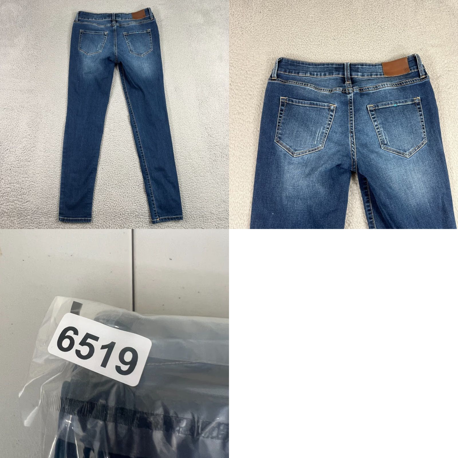 Denime VINTAGE Fairlane Jeans Women Skate Skinny Cropped 30 Inseam Blue Denim 30 Stretch Slim Non-Defining Womens Size 29" - 8 Thumbnail