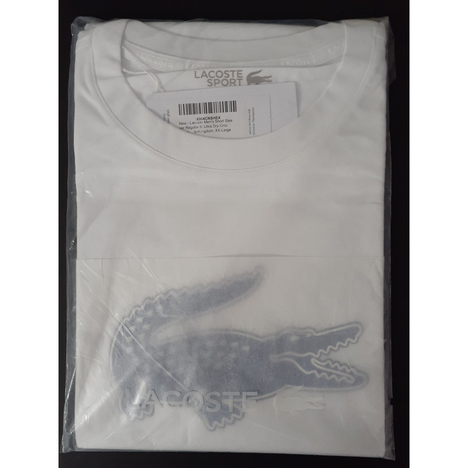 Lacoste Lacoste Mens Regular-fit Ultra Dry Graphic T-Shirt White 2XL Size US XXL / EU 58 / 5 - 2 Thumbnail