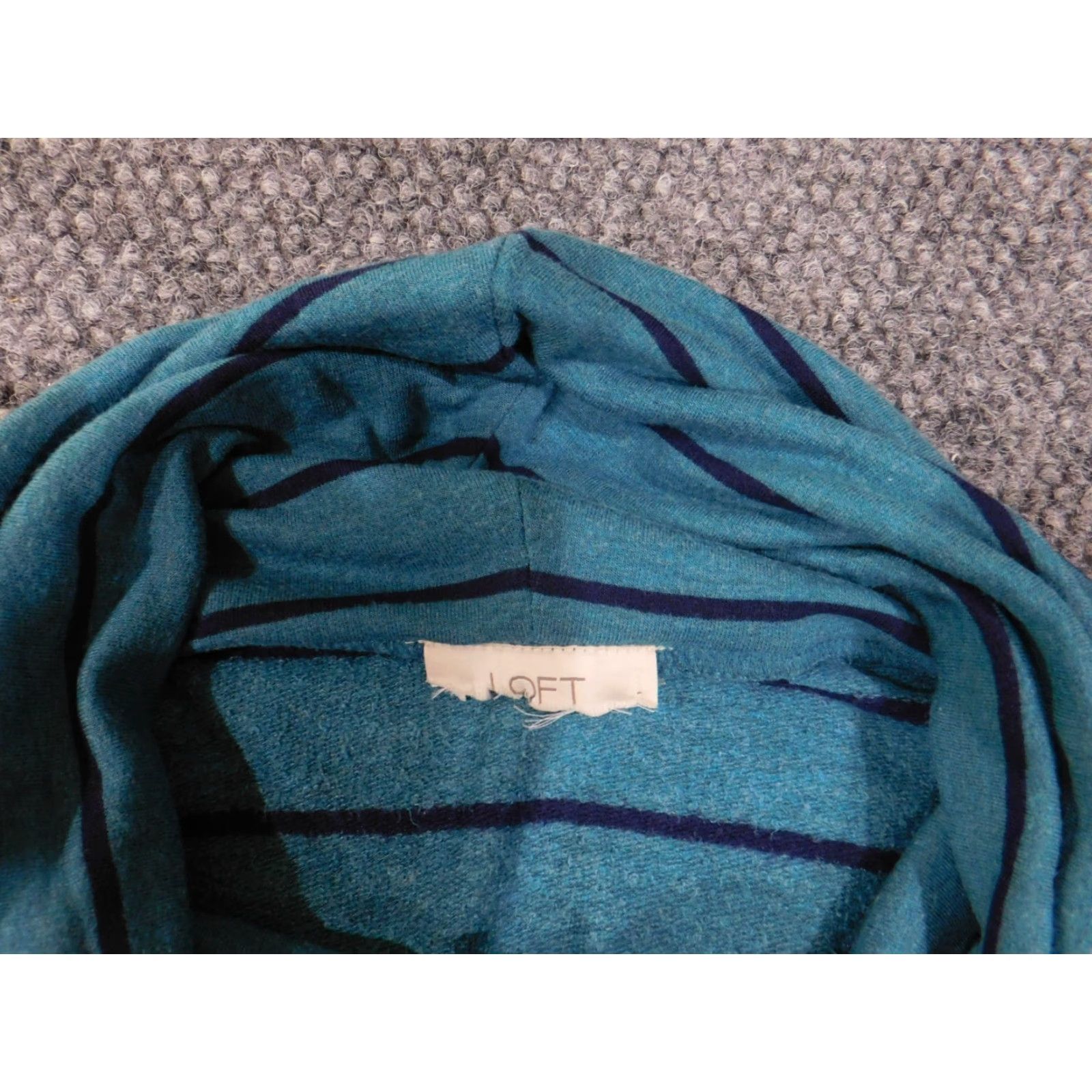 Loft LOFT Sweater Pullover Turtleneck Blue Striped Rib Knit Long Sleeve Women 2XL Casual Regular Modern Designer Knit Stretch Size XXL / US 16-18 / IT 52-54 - 4 Thumbnail