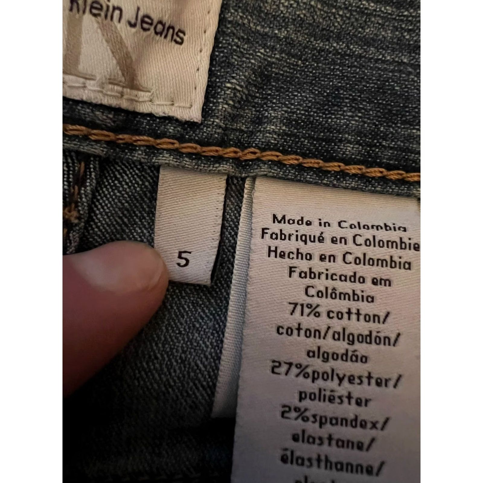 Calvin Klein VINTAGE Calvin Klein Jeans Womens 5 Blue Mid Rise Flare Denim Y2K Jeans Size 27" / US 4 / IT 40 - 7 Thumbnail