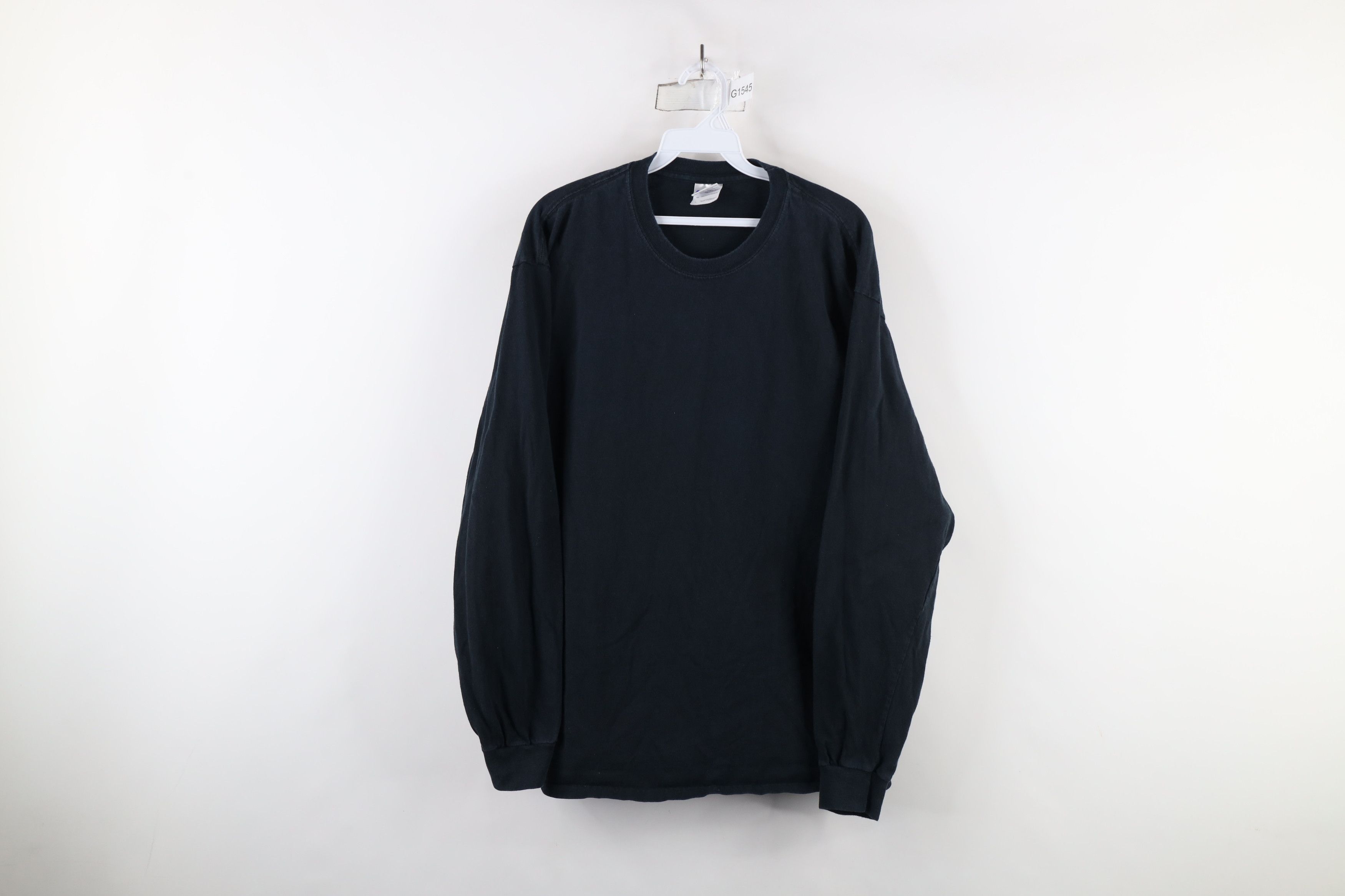 Vintage Vintage 90s Y2K Streetwear Cotton Long Sleeve T-Shirt Black Size US L / EU 52-54 / 3 - 1 Thumbnail