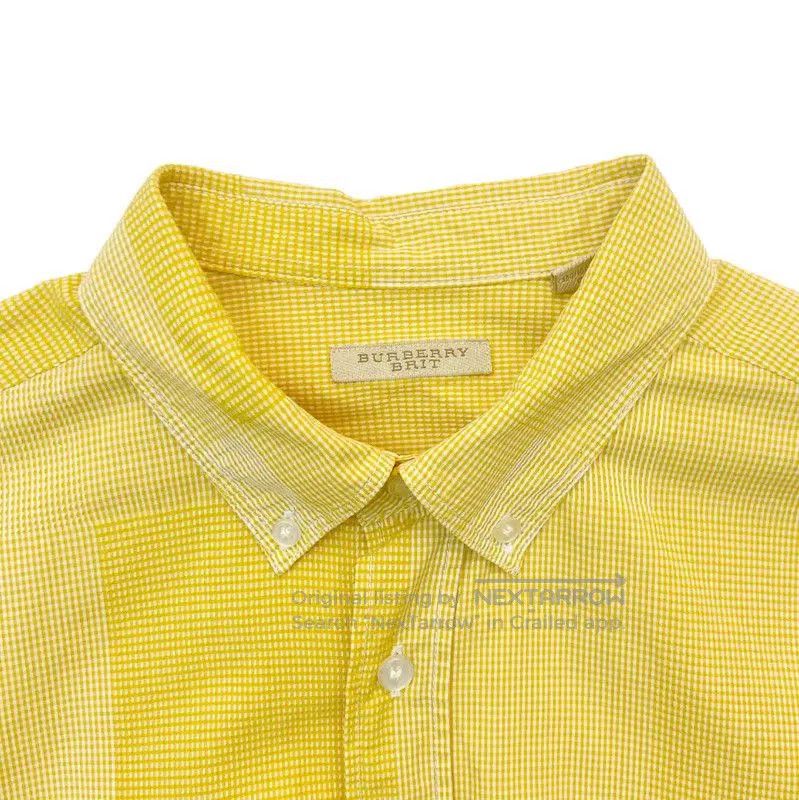 Burberry Burberry Yellow Cotton Long Sleeve Shirt for Women. Size L / US 10 / IT 46 - 4 Thumbnail