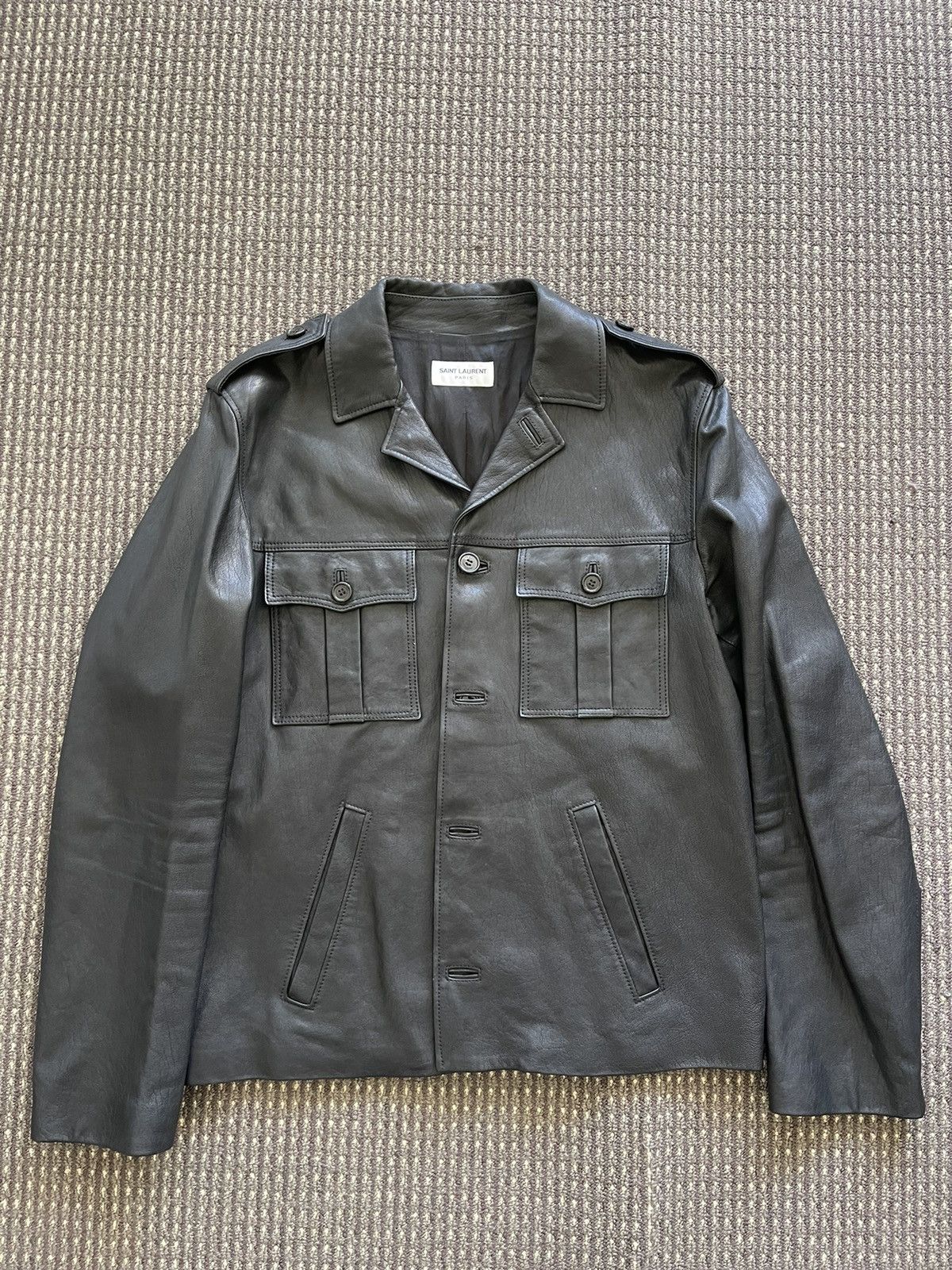 Hedi Slimane × Saint Laurent Paris 15SS Officer Jacket Size US M / EU 48-50 / 2 - 1 Thumbnail