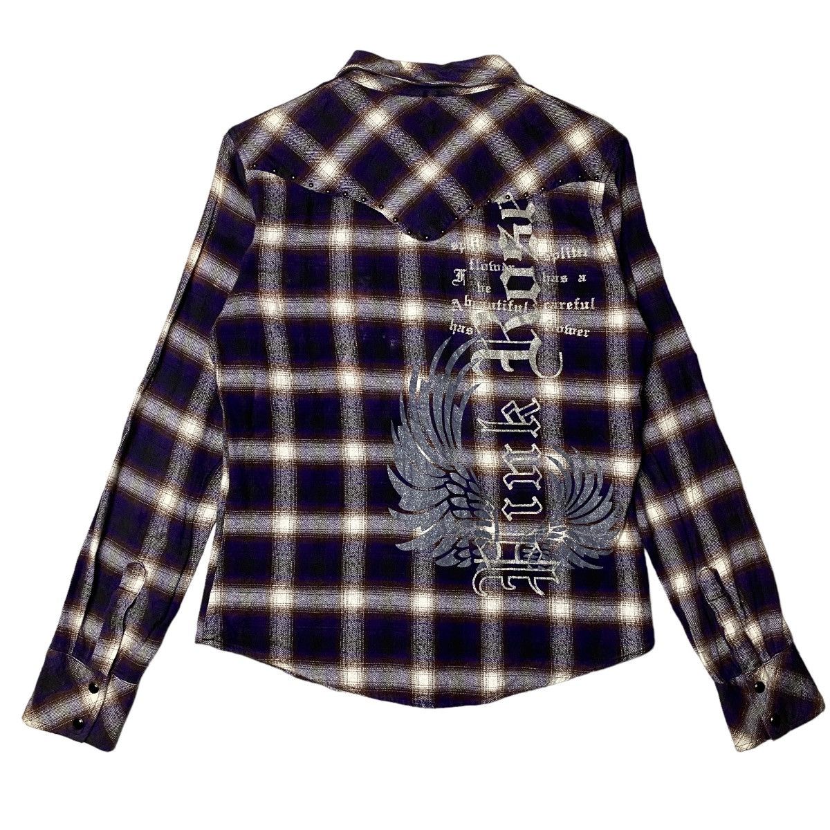 Hysteric Glamour 2000's Lad Studded Tribal Wing Poem Shirts Size US M / EU 48-50 / 2 - 1 Thumbnail