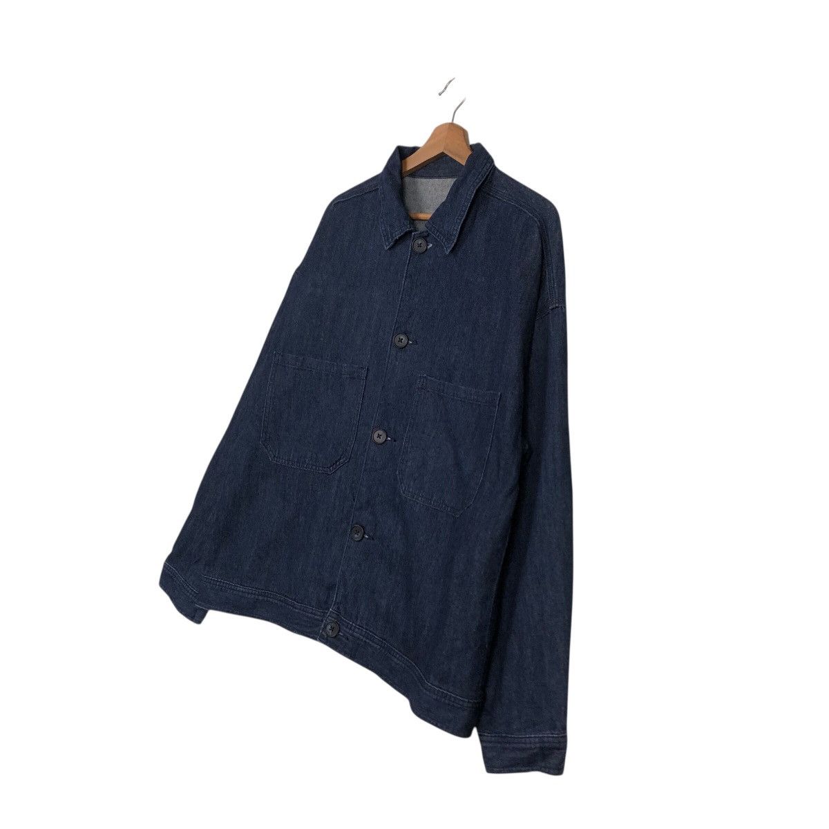 Japanese Brand 📌Vintage Denim Biker Chore Jacket Gu Indigo Issey Miyake Size US L / EU 52-54 / 3 - 3 Thumbnail