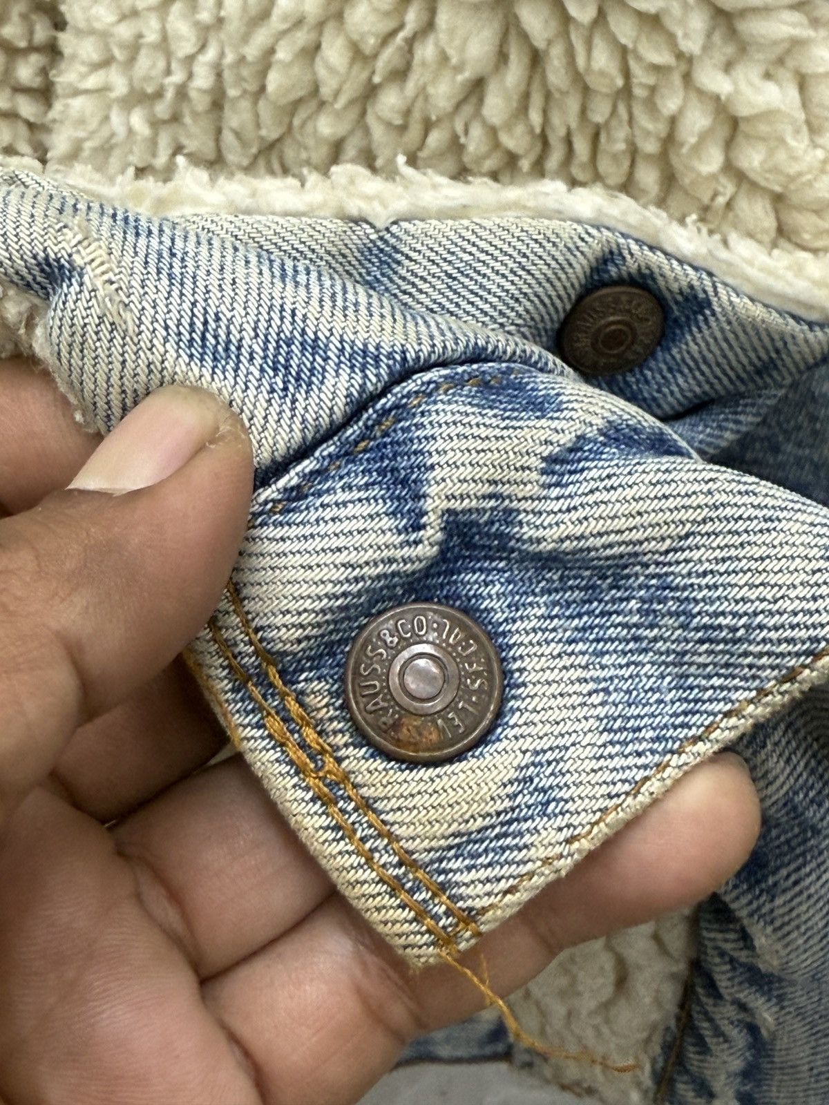 Levi's 🔥🔥🔥ARCHIVE VINTAGE 70’s LEVIS DENIM SHERPA JACKET Size US L / EU 52-54 / 3 - 12 Thumbnail