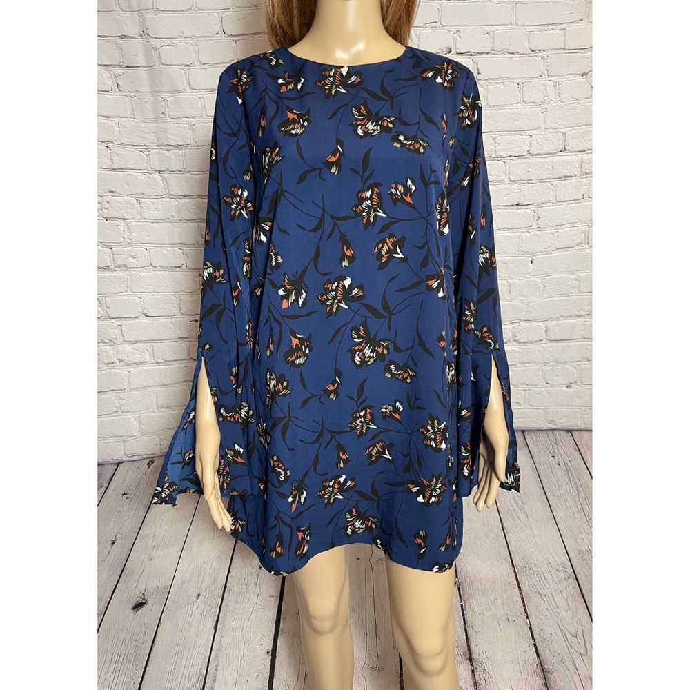 Lulus New Lulus Pleasant Valley Navy Blue Floral Print Long Sleev Size S / US 4 / IT 40 - 9 Thumbnail